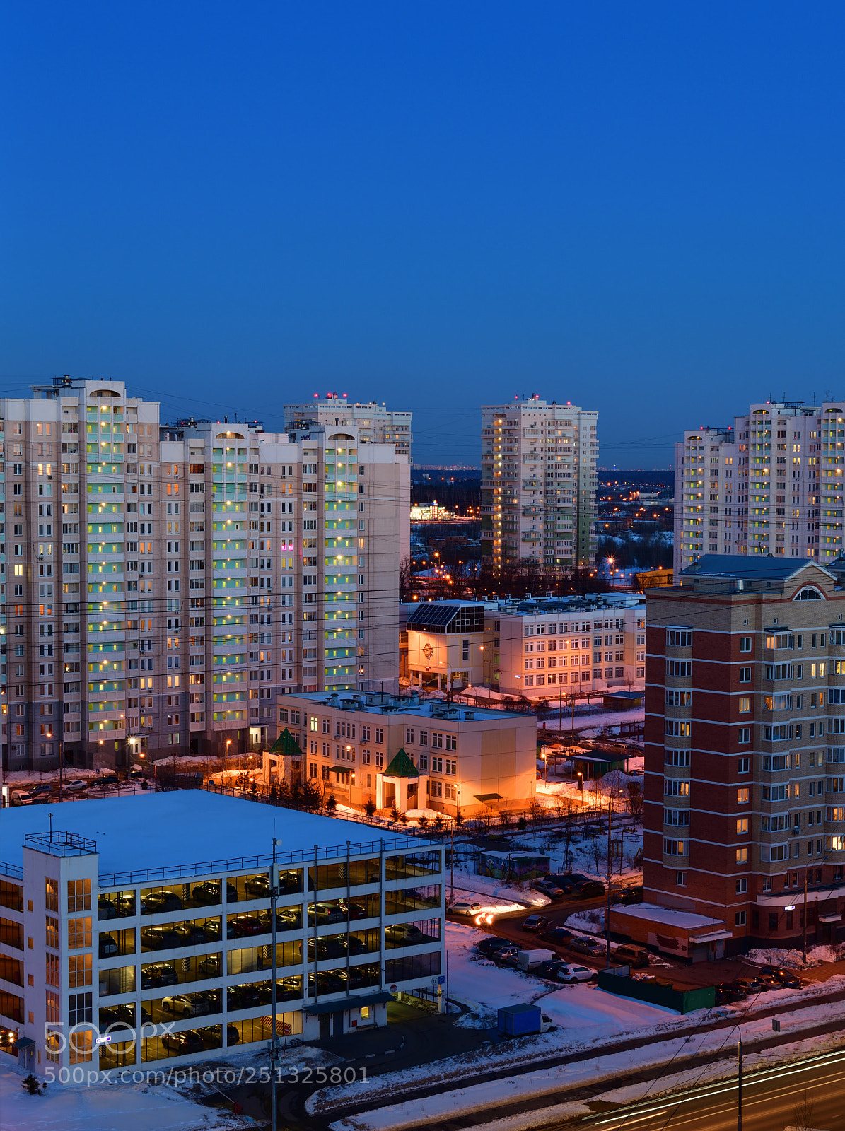 Nikon D850 sample photo. City landscape with parking photography