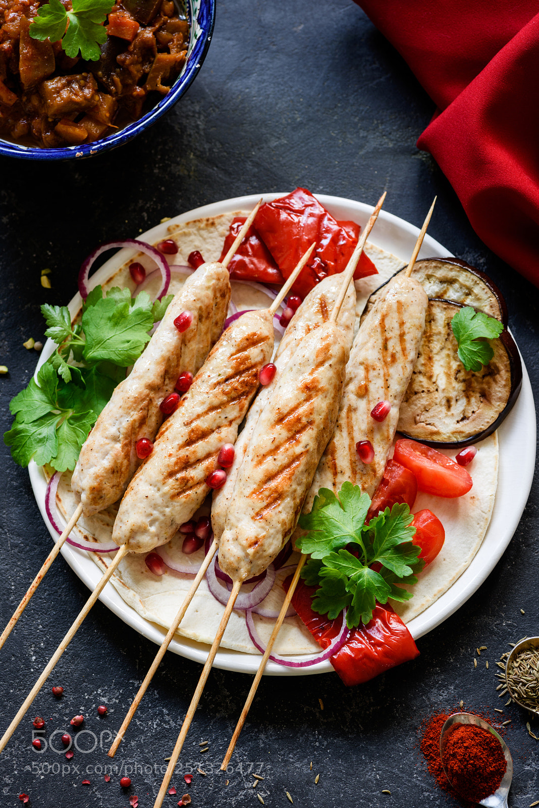 Nikon D810 sample photo. Arabic chicken kebab, adana photography
