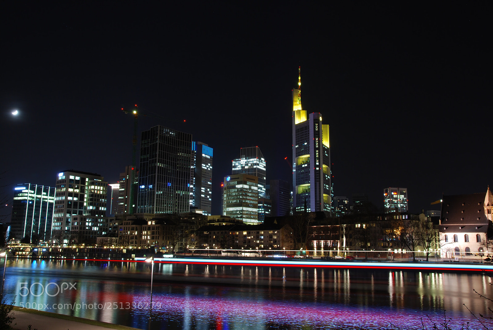 Nikon D60 sample photo. Frankfurt skyline by night photography