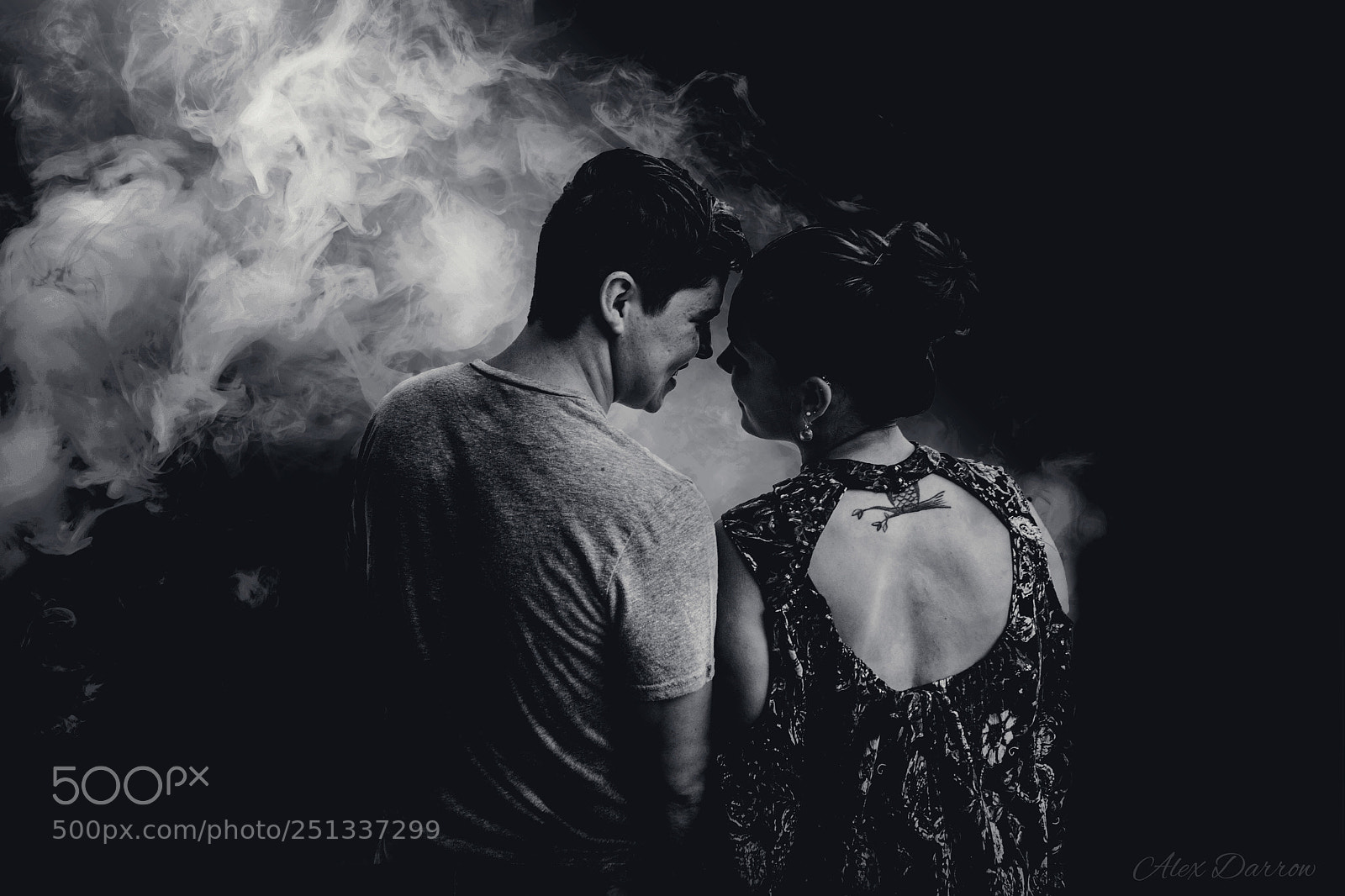 Nikon D3100 sample photo. Couple in smoke photography