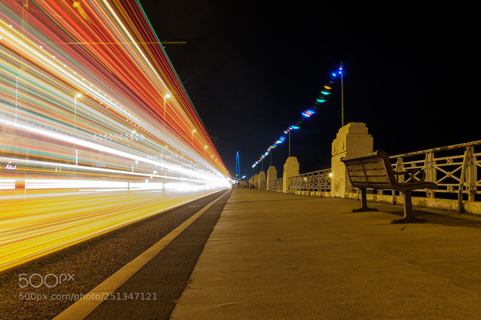 Fujifilm X-T20 sample photo. Blackpool tram at night photography
