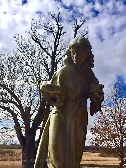 Apple iPhone 6 sample photo. Abandoned cemetery figure photography