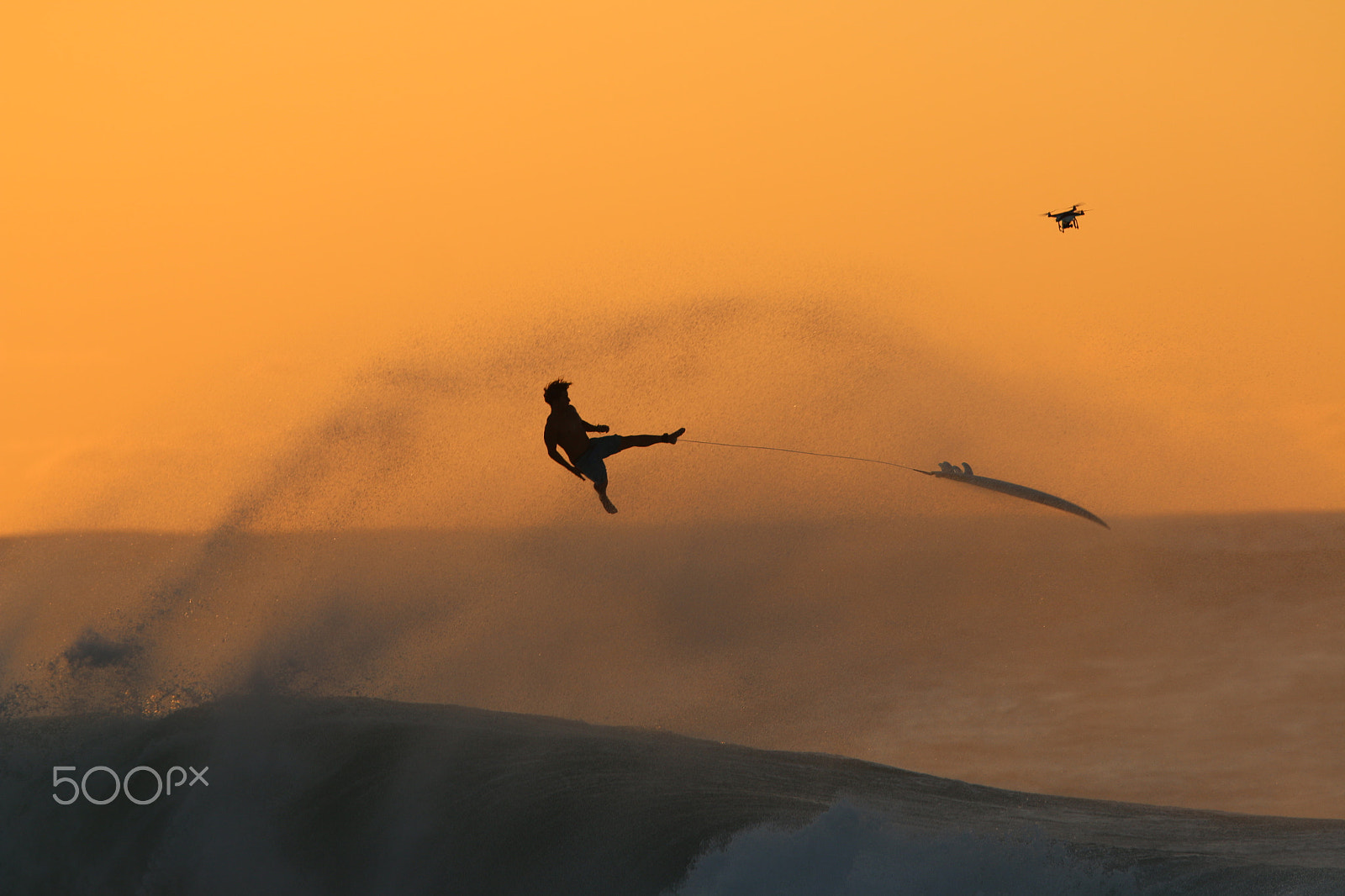 Canon EF 400mm F2.8L IS II USM sample photo. Surfer vs. drone photography