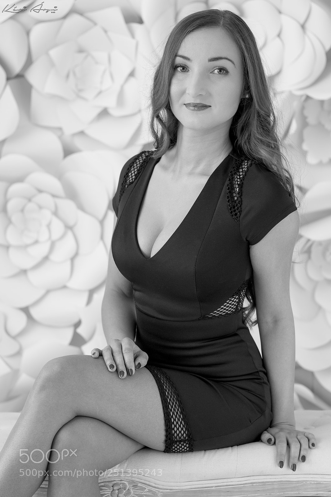 Canon EOS 70D sample photo. Black dress in bw photography