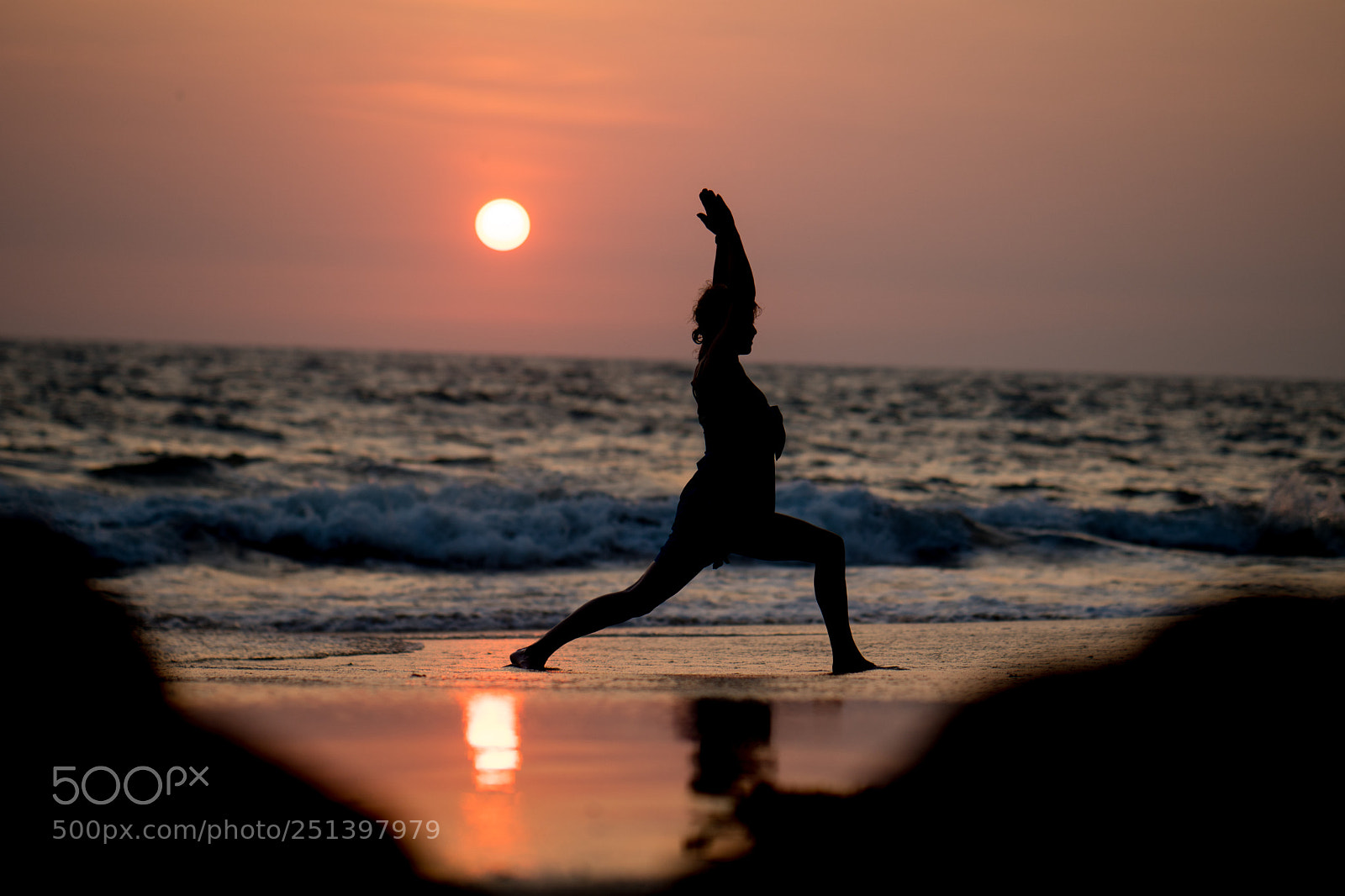 Sony a6500 sample photo. Yoga silhouette at ocean photography