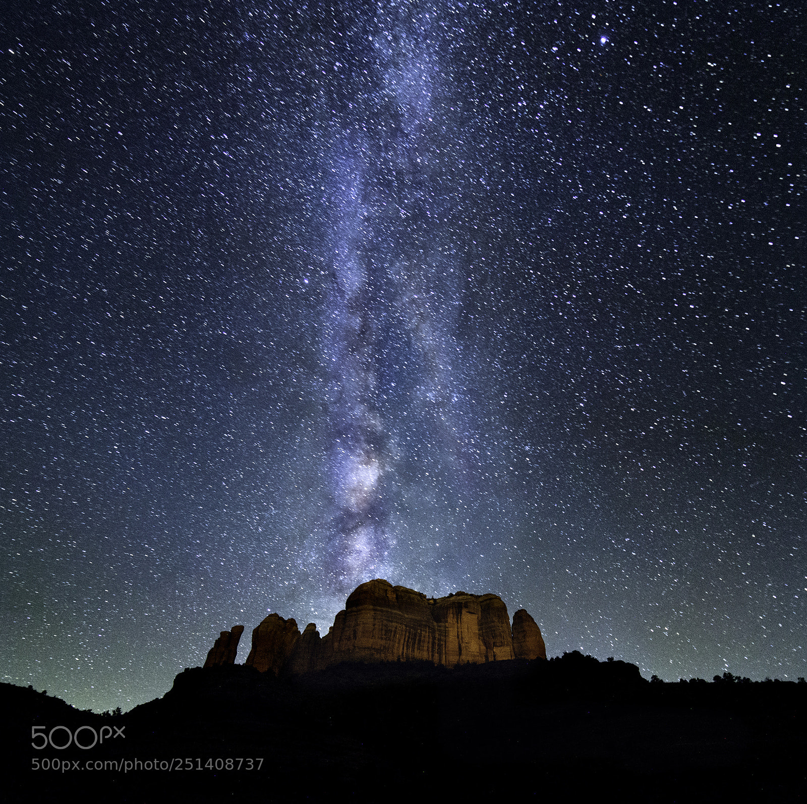 Nikon D810 sample photo. Cathedral rock covers milky photography