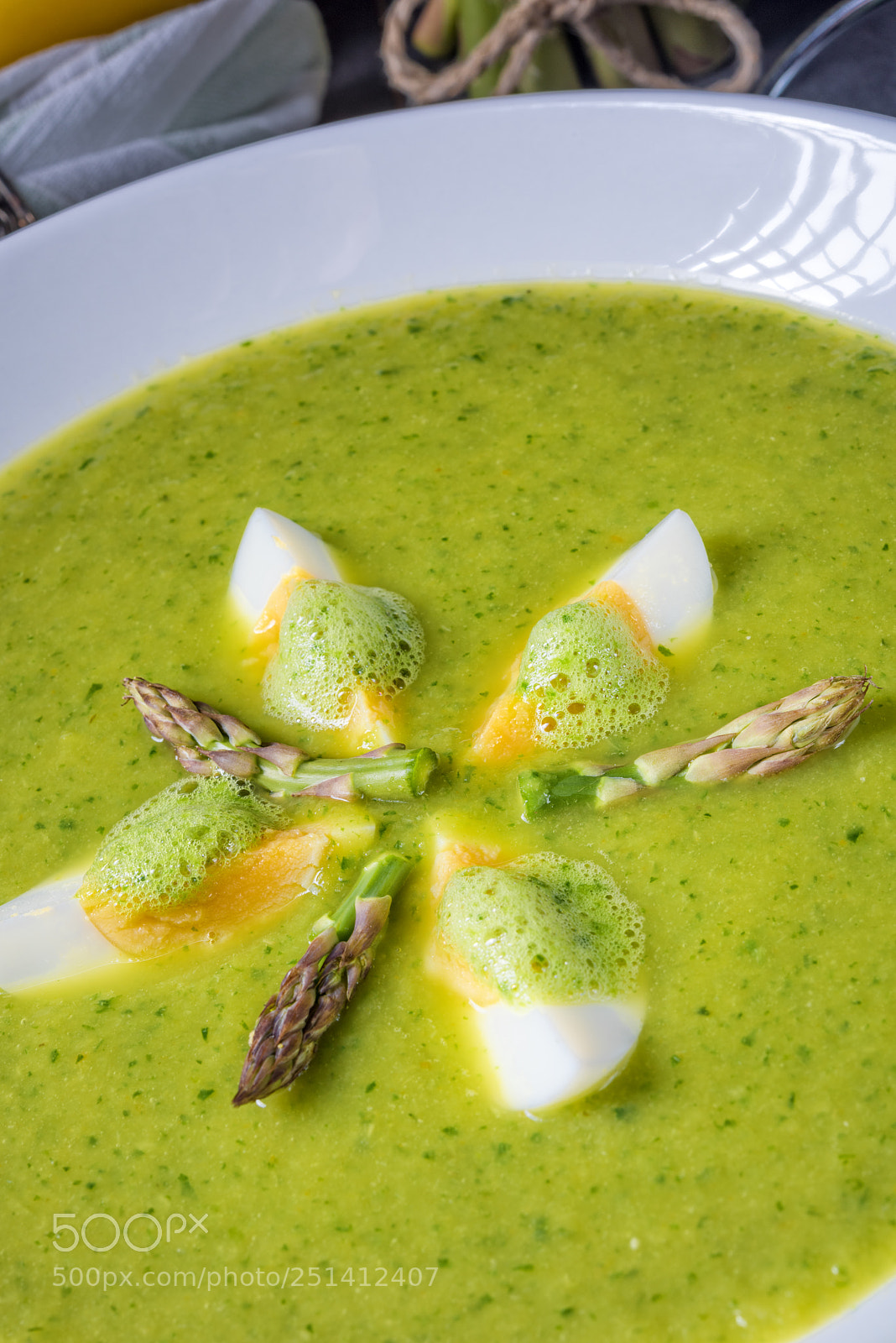 Nikon D810 sample photo. Green wild garlic soup photography