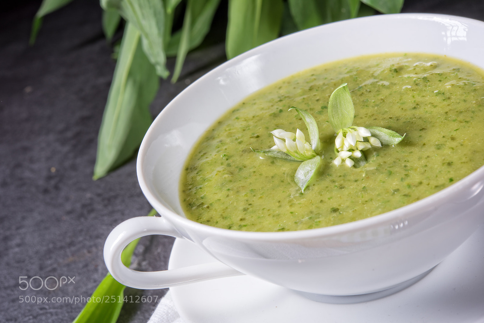 Nikon D810 sample photo. Green wild garlic soup photography