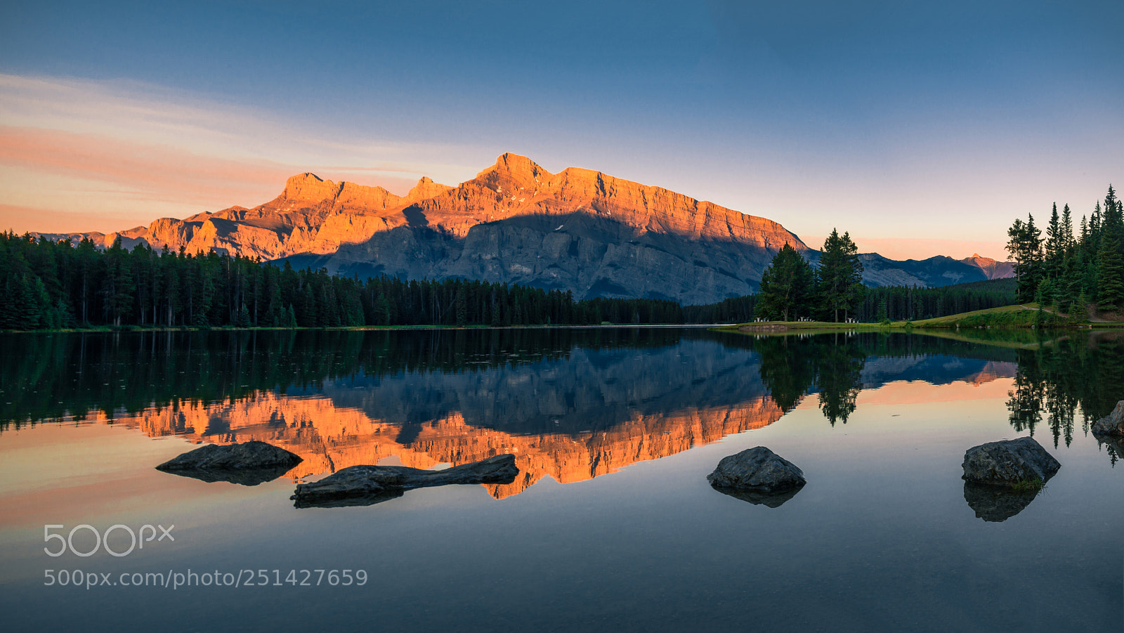 Nikon D800 sample photo. Dusk at 2 jack lake photography