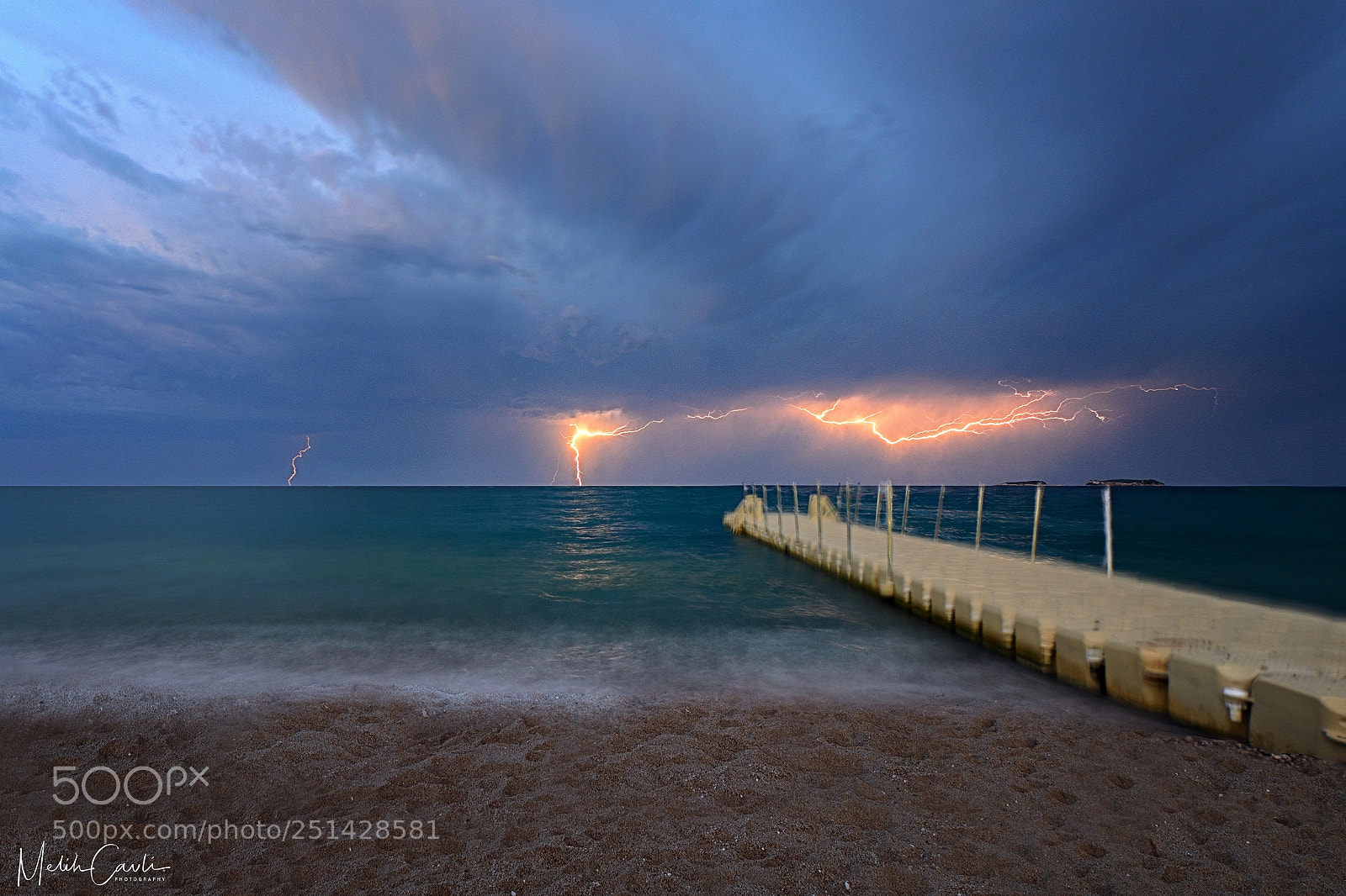 Nikon D5100 sample photo. Lightning over sea photography