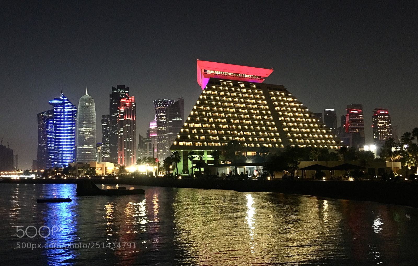 Apple iPhone 6s Plus sample photo. Doha by night photography