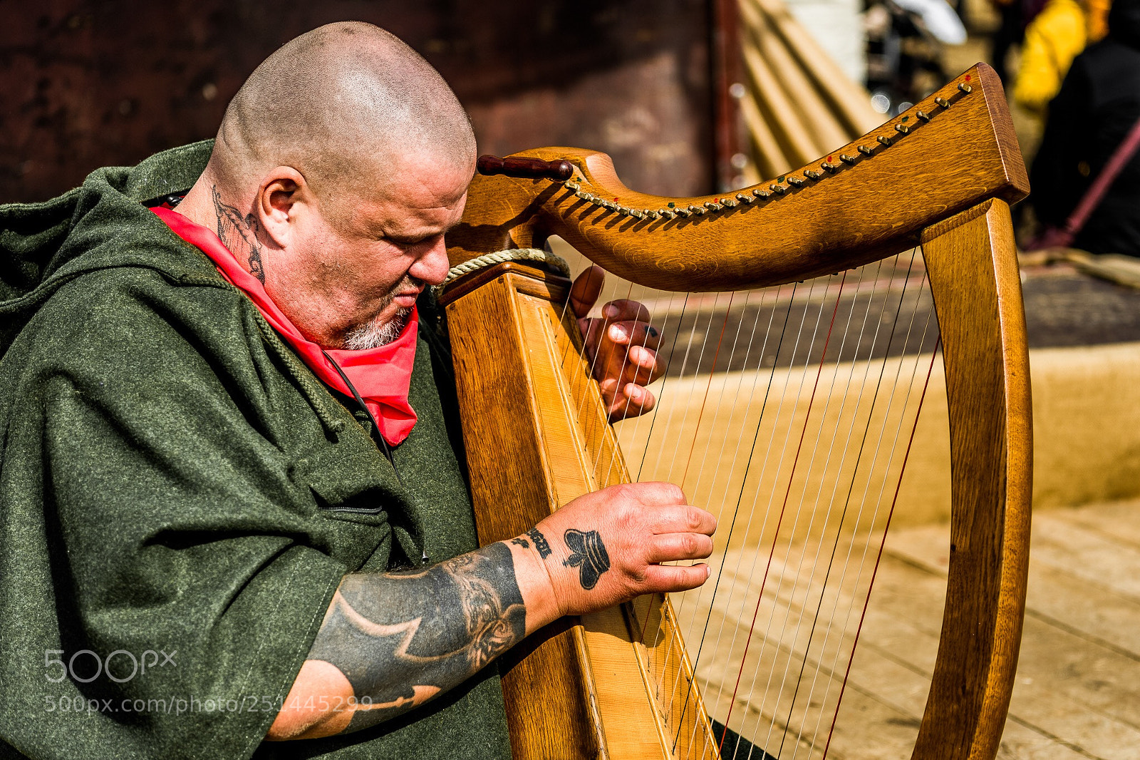 Sony a6300 sample photo. Strong men with harp photography