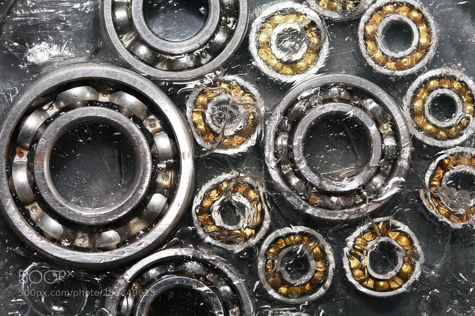 Canon EOS 5D sample photo. Ball bearings in ice photography