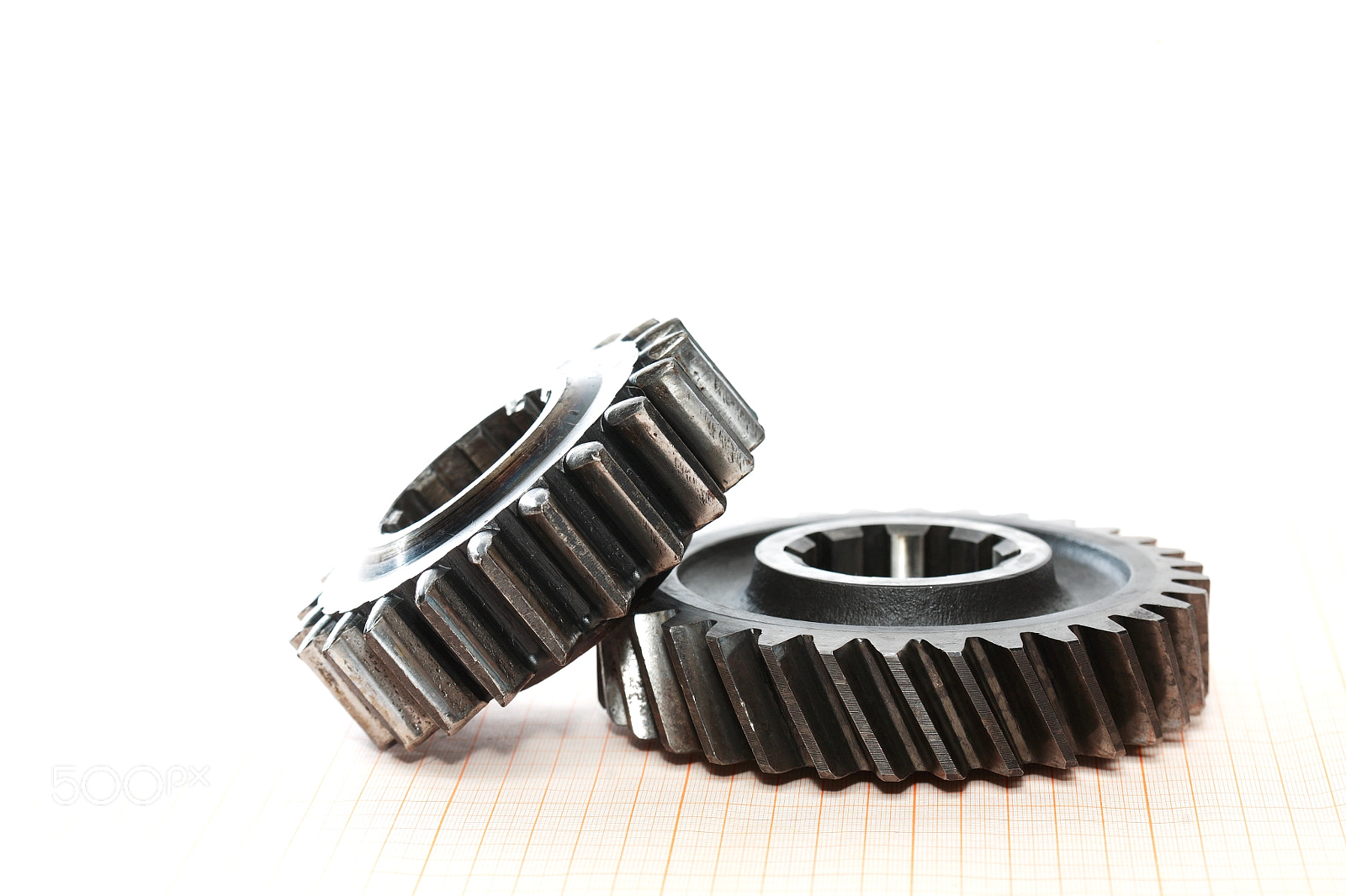 Canon EOS 5D sample photo. Gears on graph paper photography