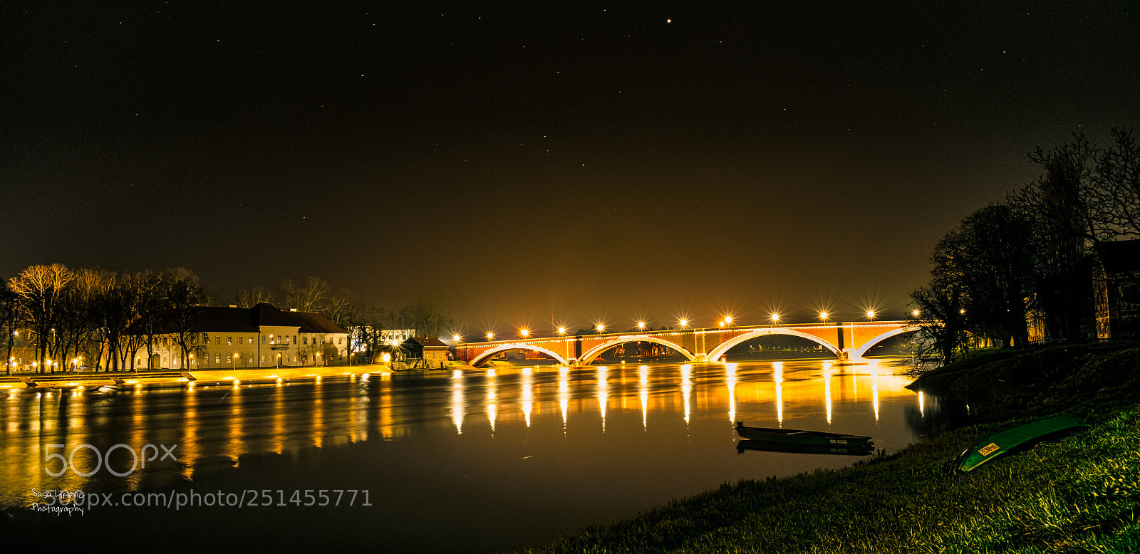 Nikon D3300 sample photo. Sisak old bridge night photography