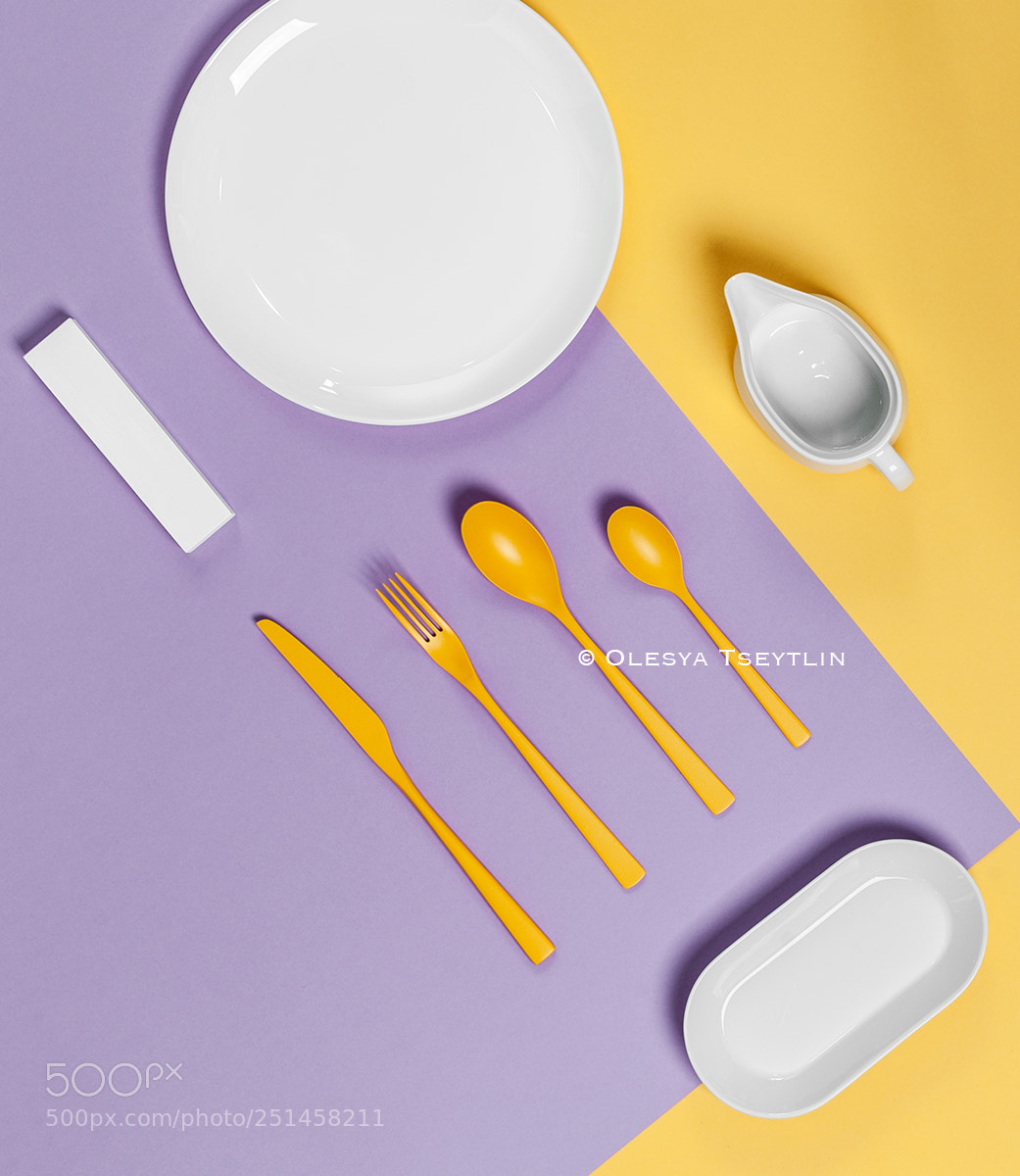 Nikon D3 sample photo. White tableware and yellow photography