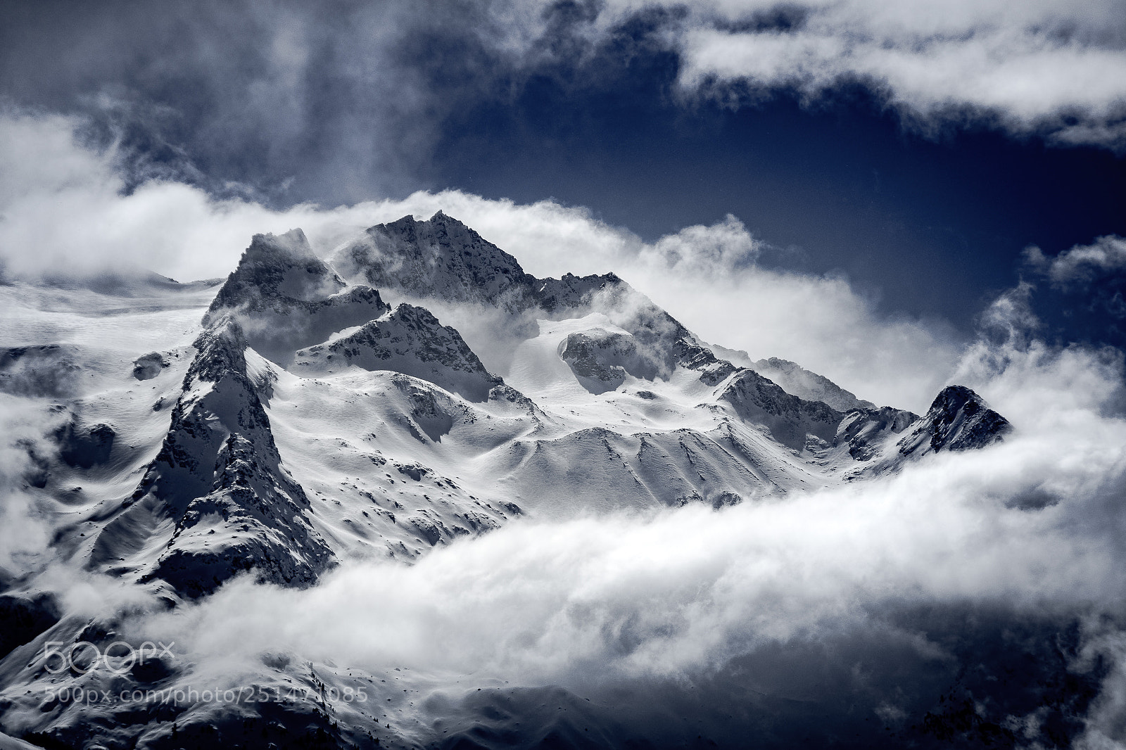 Nikon D7500 sample photo. Mountaintops in clouds photography