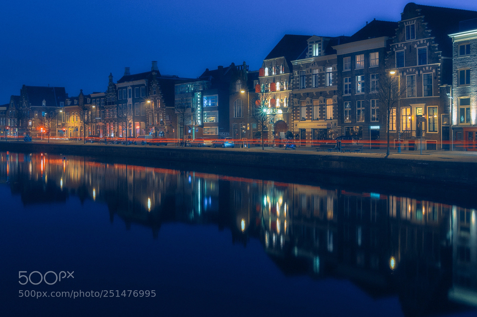 Olympus OM-D E-M10 sample photo. Spaarne at blue hour photography
