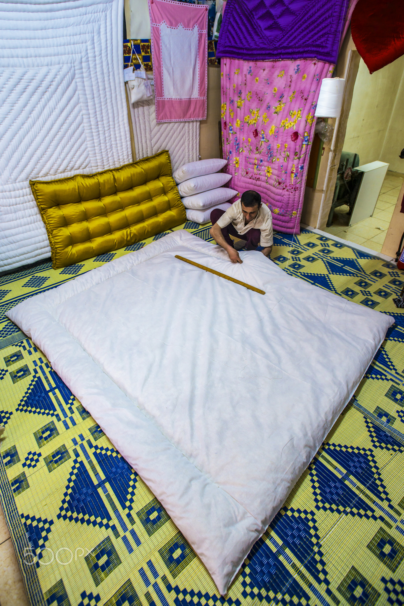 Handmade quilts. An old craft.