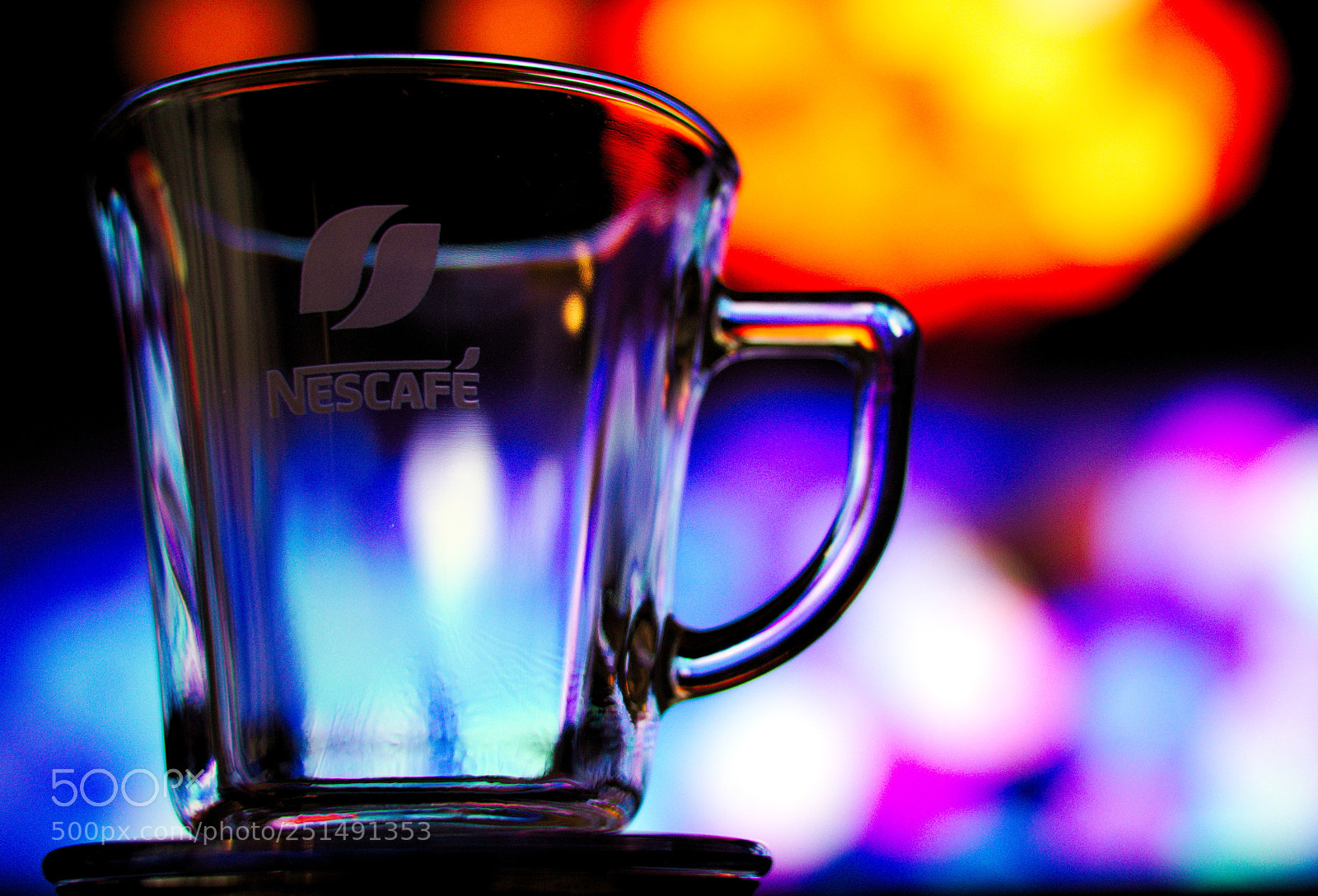 Nikon D5100 sample photo. Nescafé, glass on lights photography