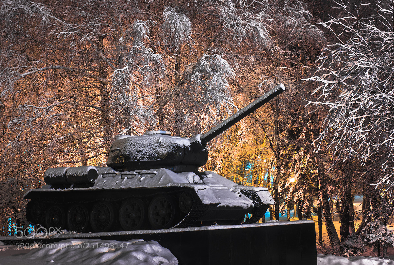 Canon EOS 500D (EOS Rebel T1i / EOS Kiss X3) sample photo. Night park and tank photography