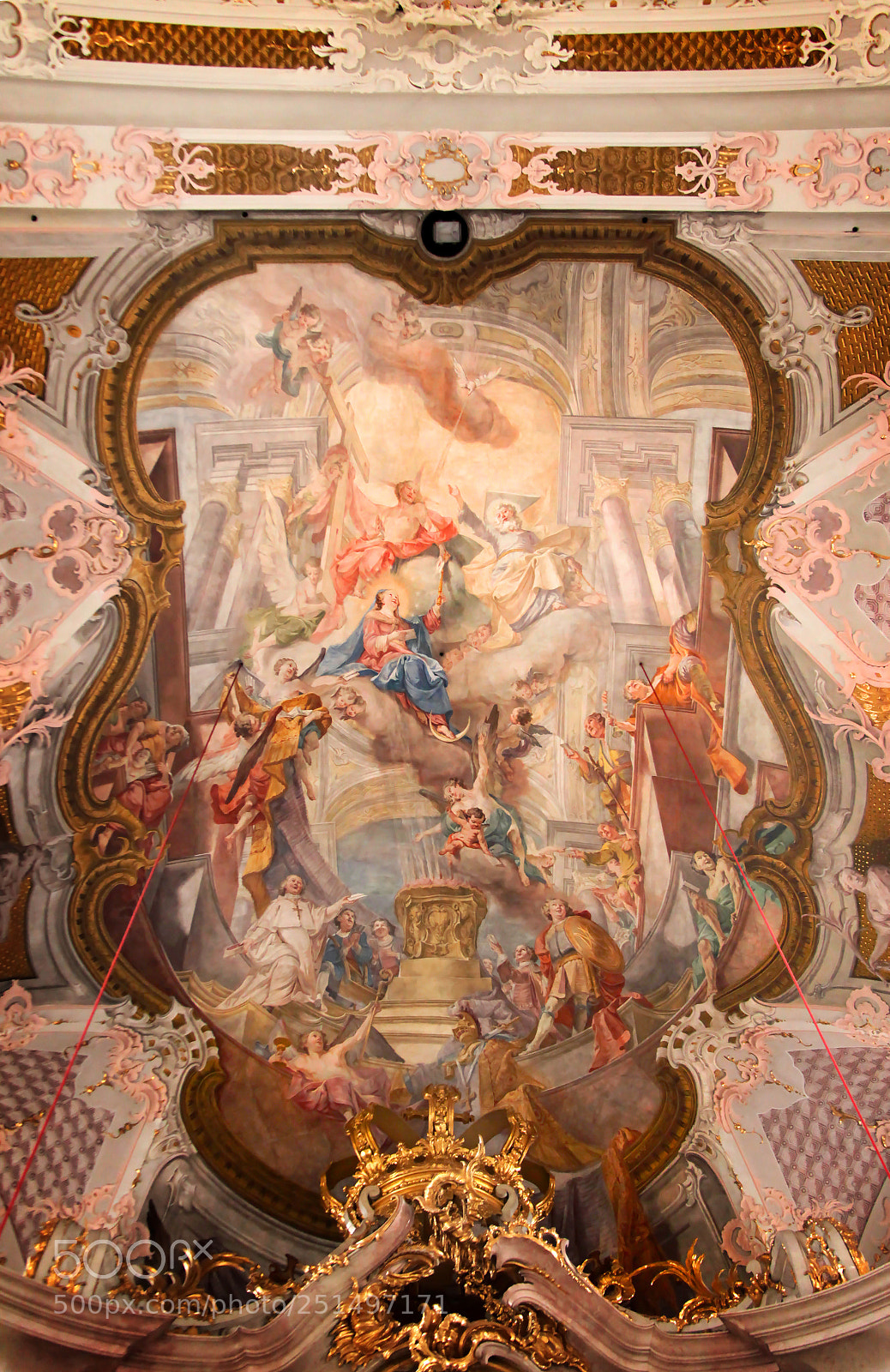 Canon EOS 5D Mark II sample photo. Ceiling of basilica wilten photography