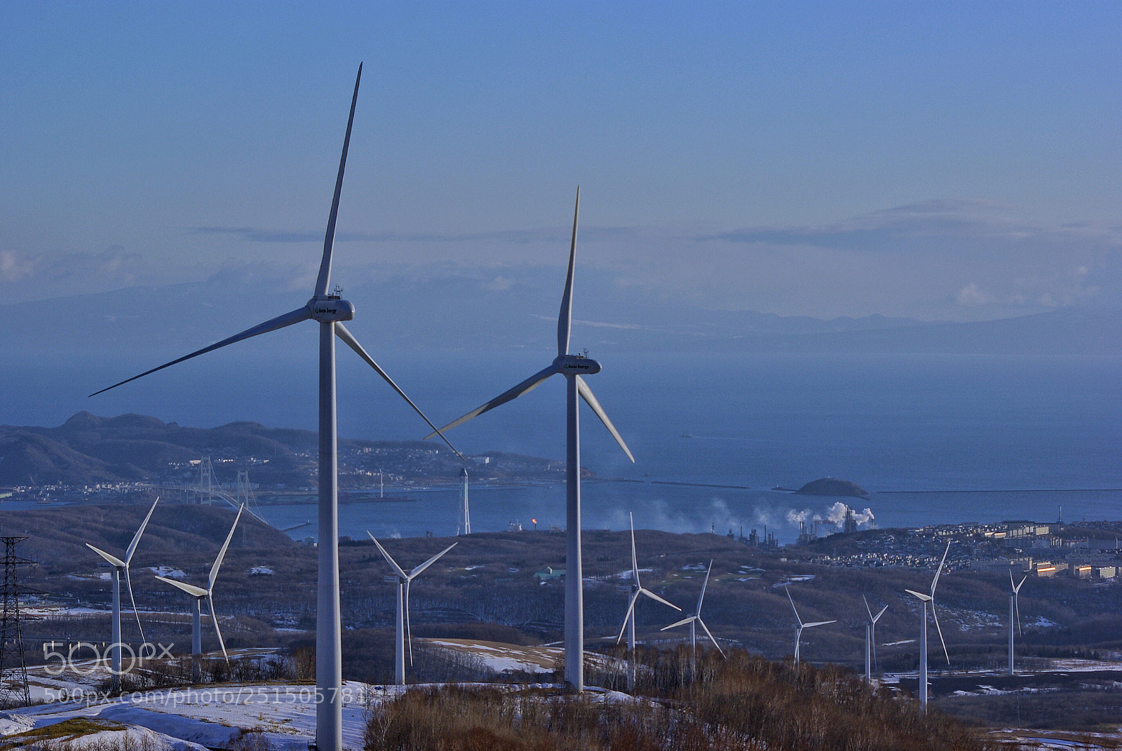 Pentax K10D sample photo. Windfarm photography