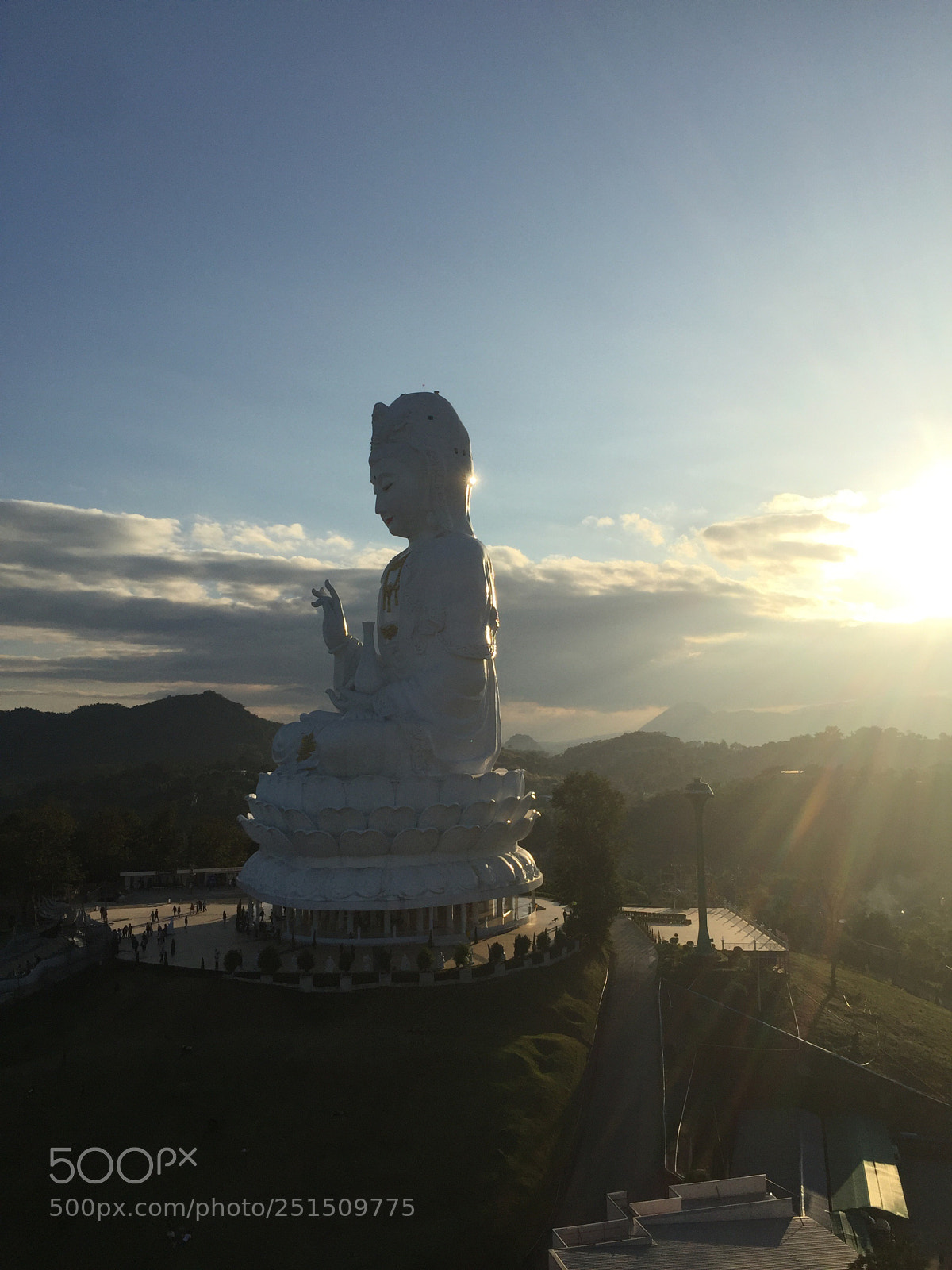 Apple iPhone 6 Plus sample photo. White buddha with sun photography
