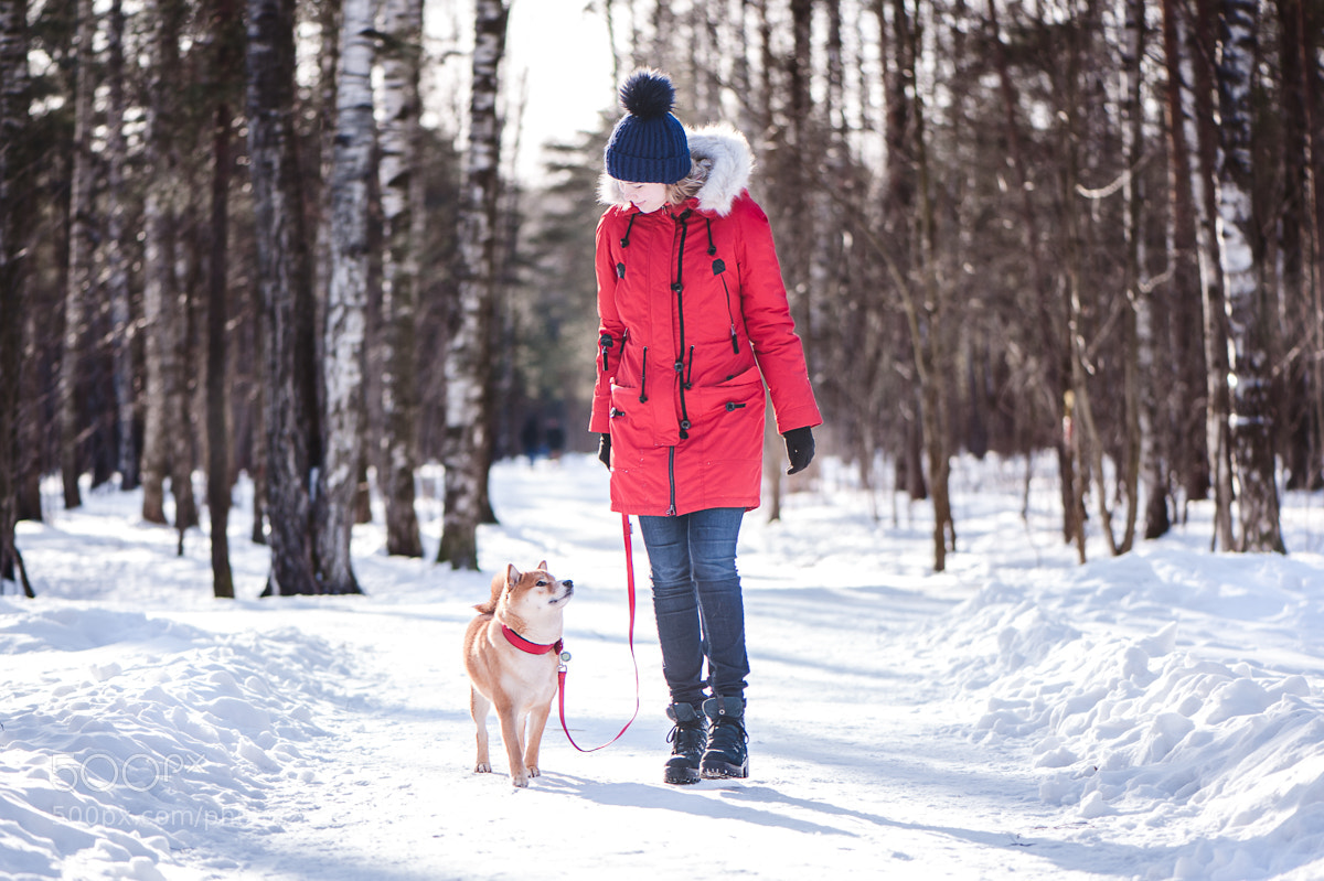 Nikon D700 sample photo. Girl with a dog photography