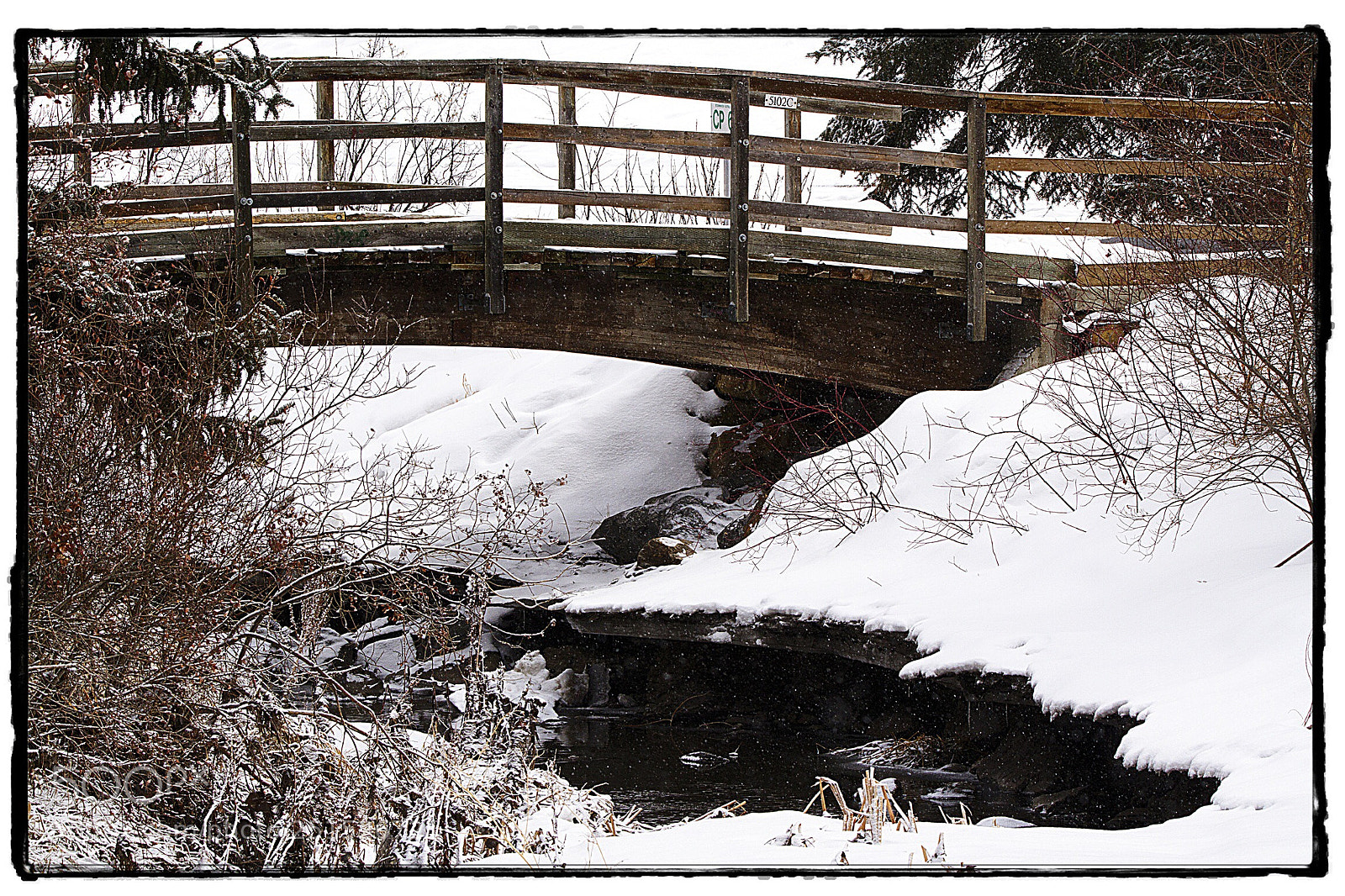 Canon EOS 7D sample photo. Bridge over snow covered photography