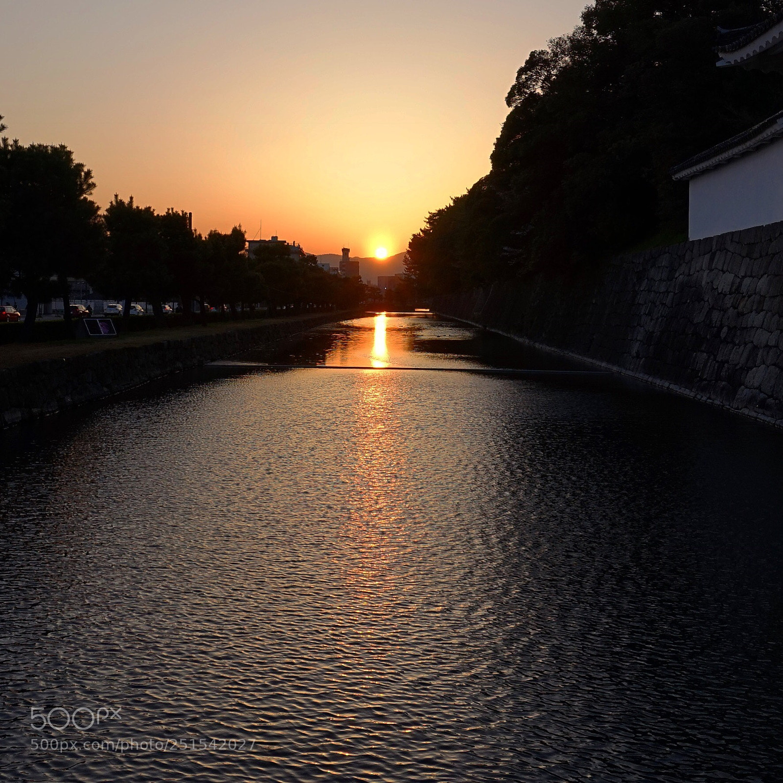 Sony a7 sample photo. Nijō castle sunset photography
