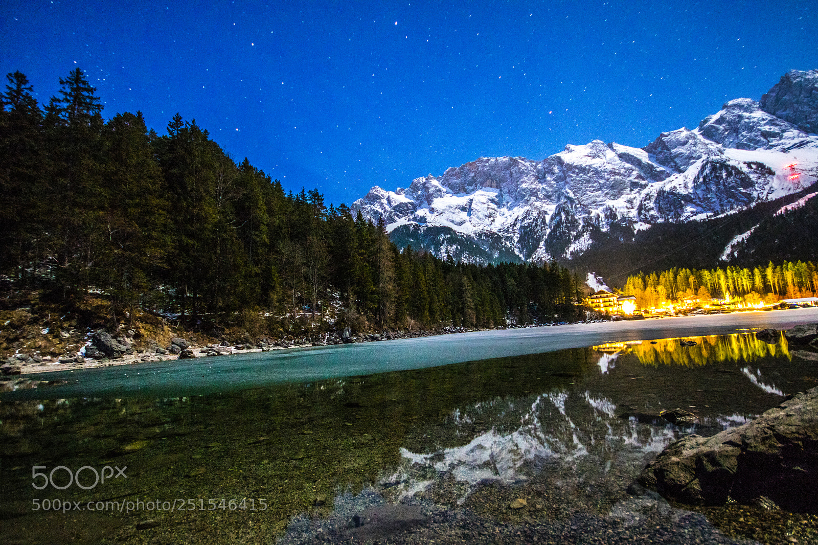 Canon EOS 750D (EOS Rebel T6i / EOS Kiss X8i) sample photo. Eibsee at night photography