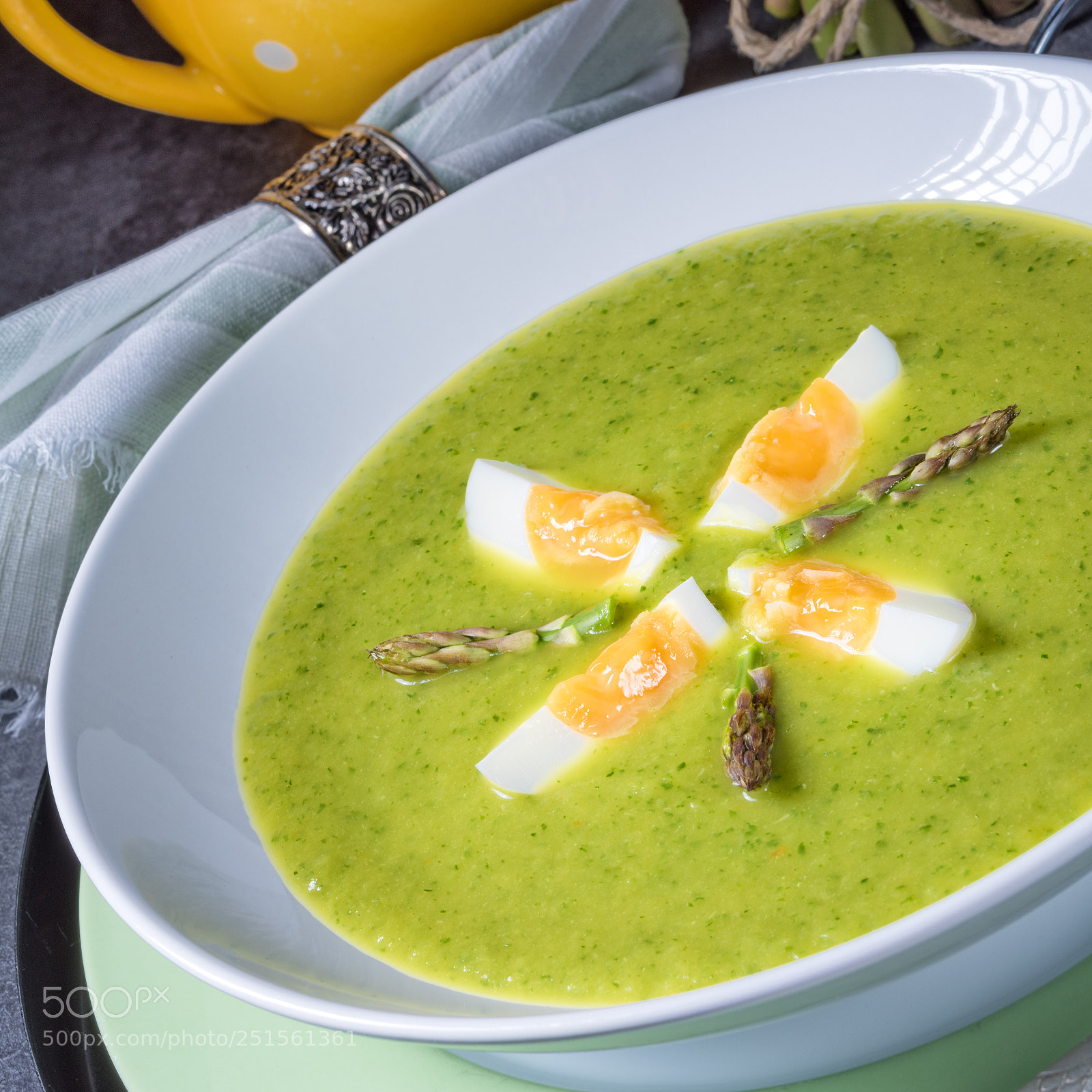 Nikon D810 sample photo. Green wild garlic soup photography