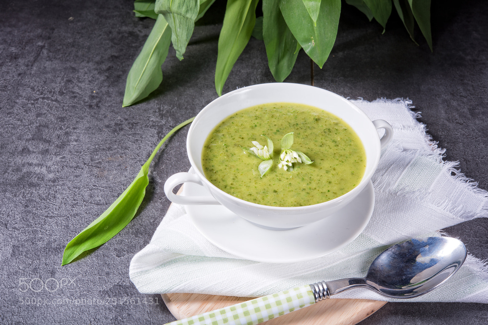 Nikon D810 sample photo. Green wild garlic soup photography