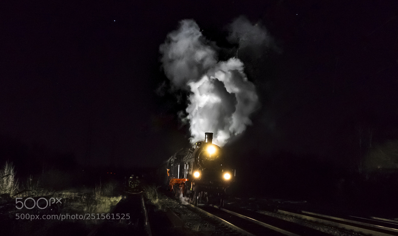 Sony a6000 sample photo. Steam locomotive at night photography