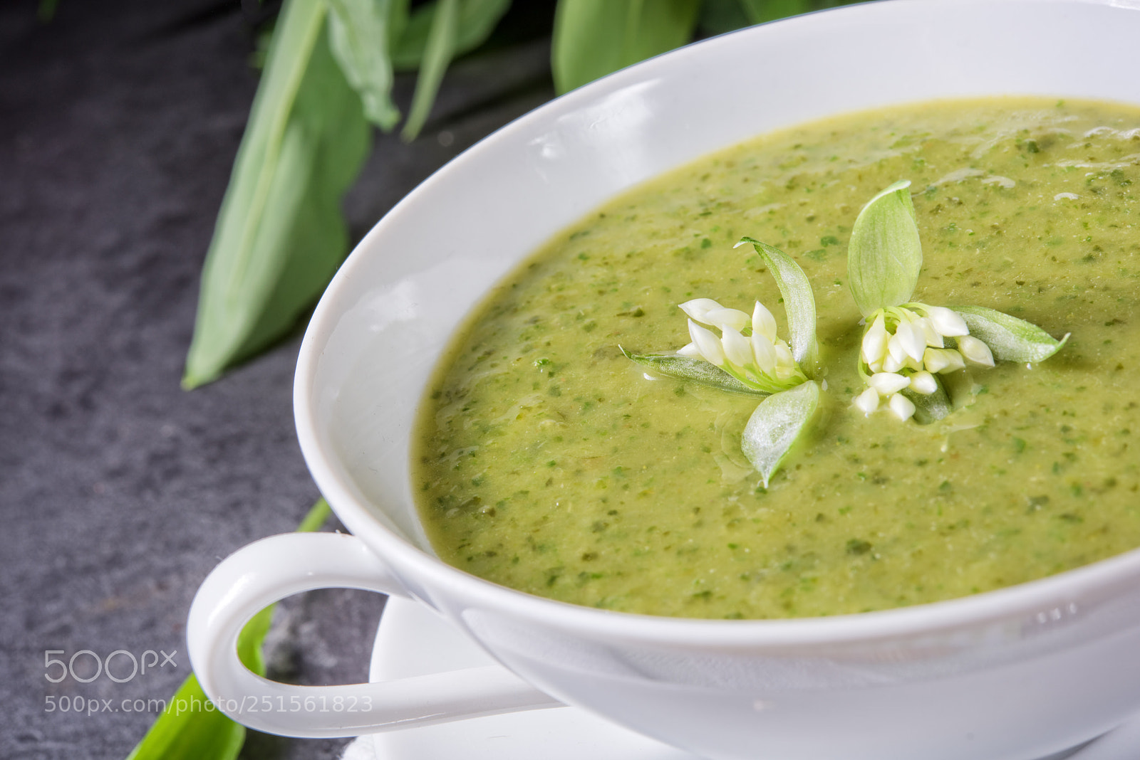 Nikon D810 sample photo. Green wild garlic soup photography