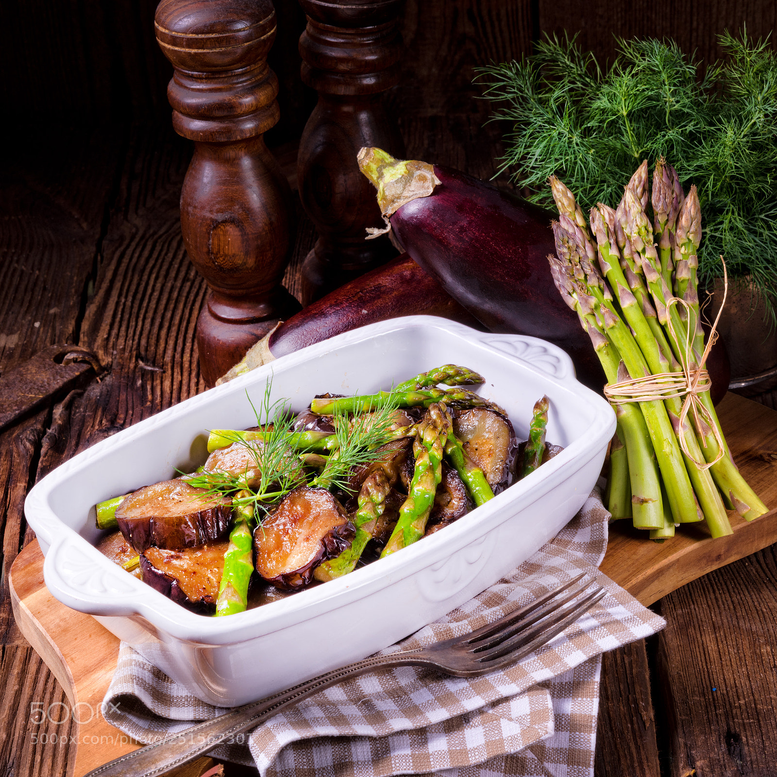Nikon D810 sample photo. Eggplant casserole with green photography
