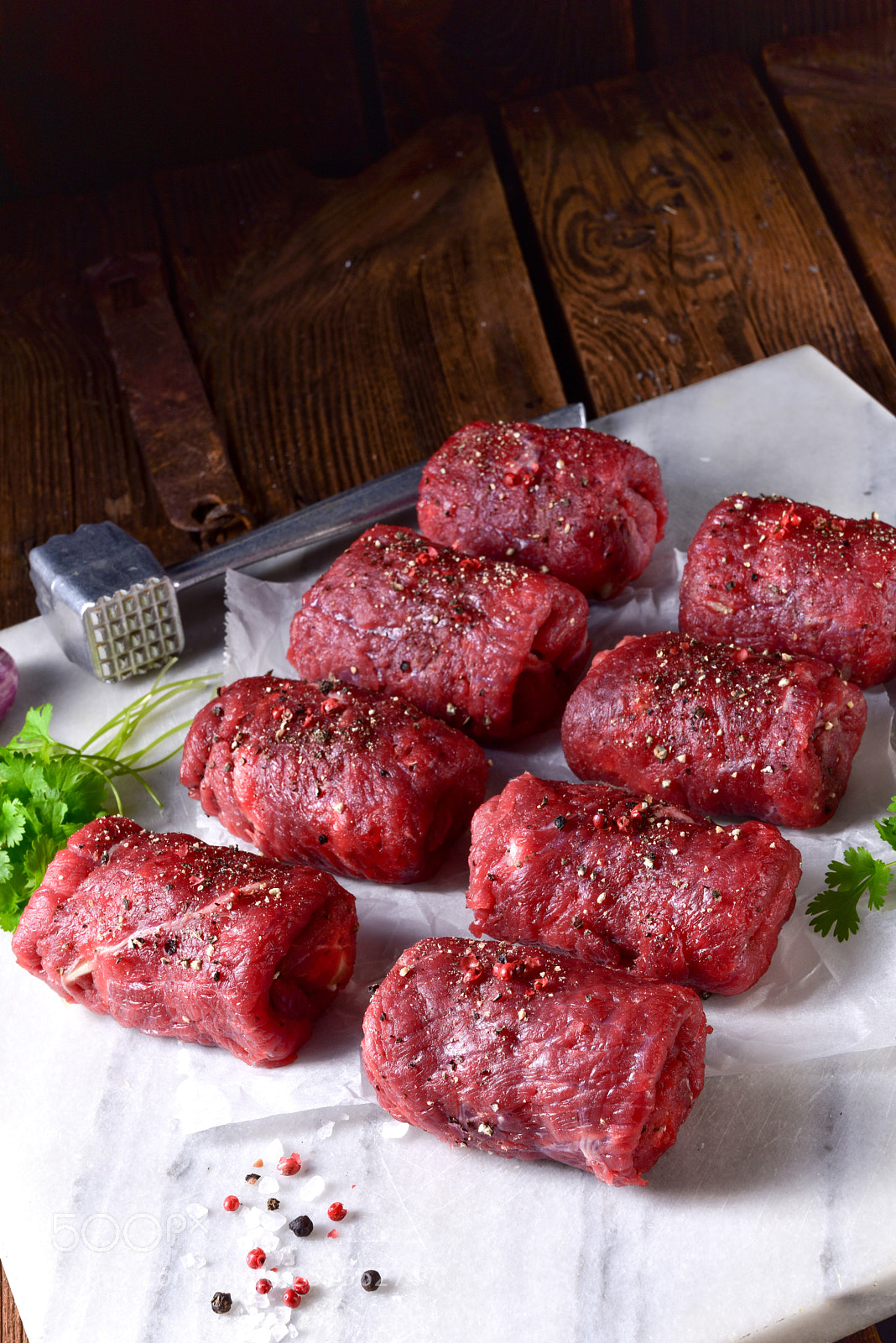 Nikon D810 sample photo. Fresh raw beef roulades photography