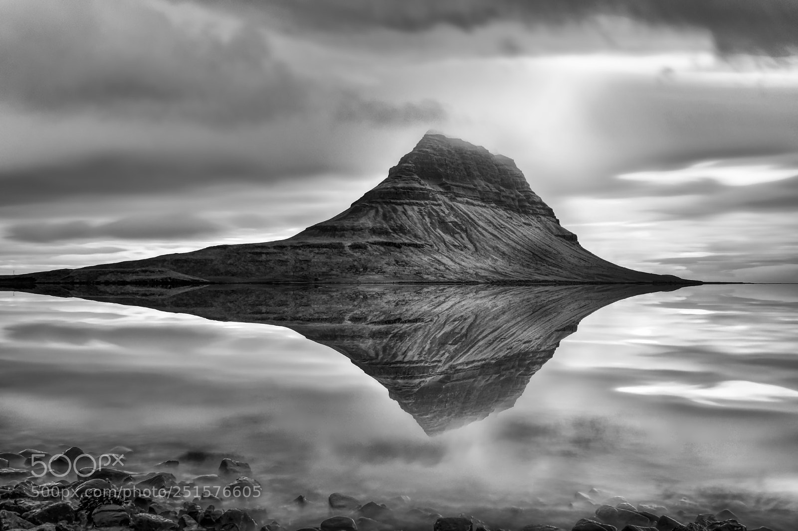 Canon EOS 5D Mark IV sample photo. Kirkjufell b&w photography