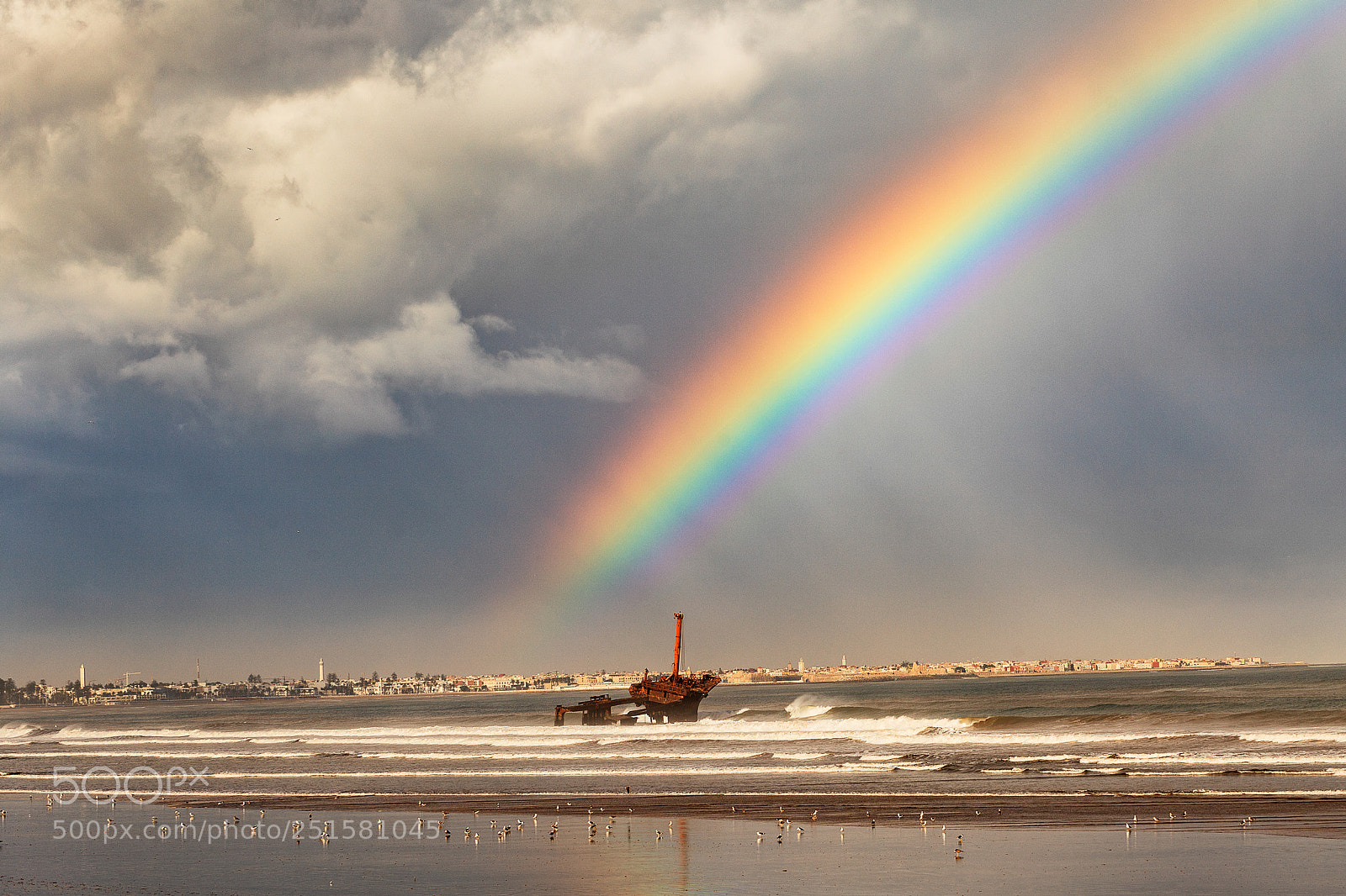 Canon EOS 5D Mark II sample photo. Seascape. rainbow el jadida photography