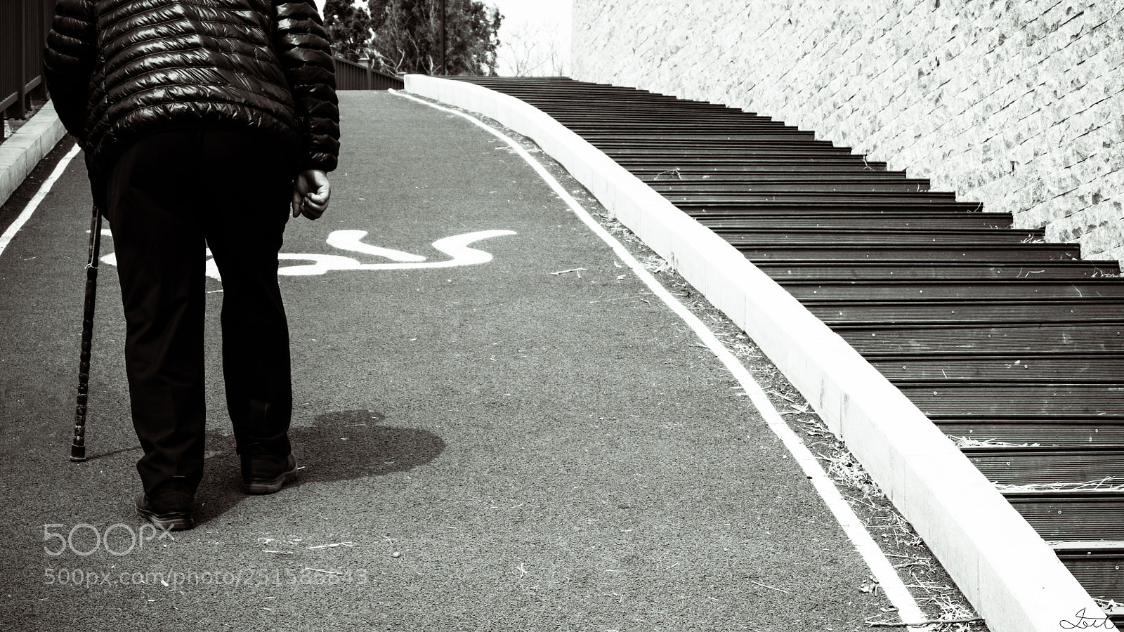 Fujifilm X-T20 sample photo. Old man with crutches photography