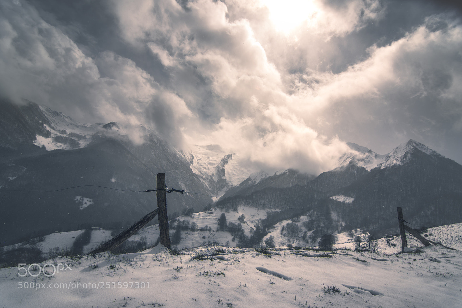 Nikon D5500 sample photo. Clouds on the peaks photography