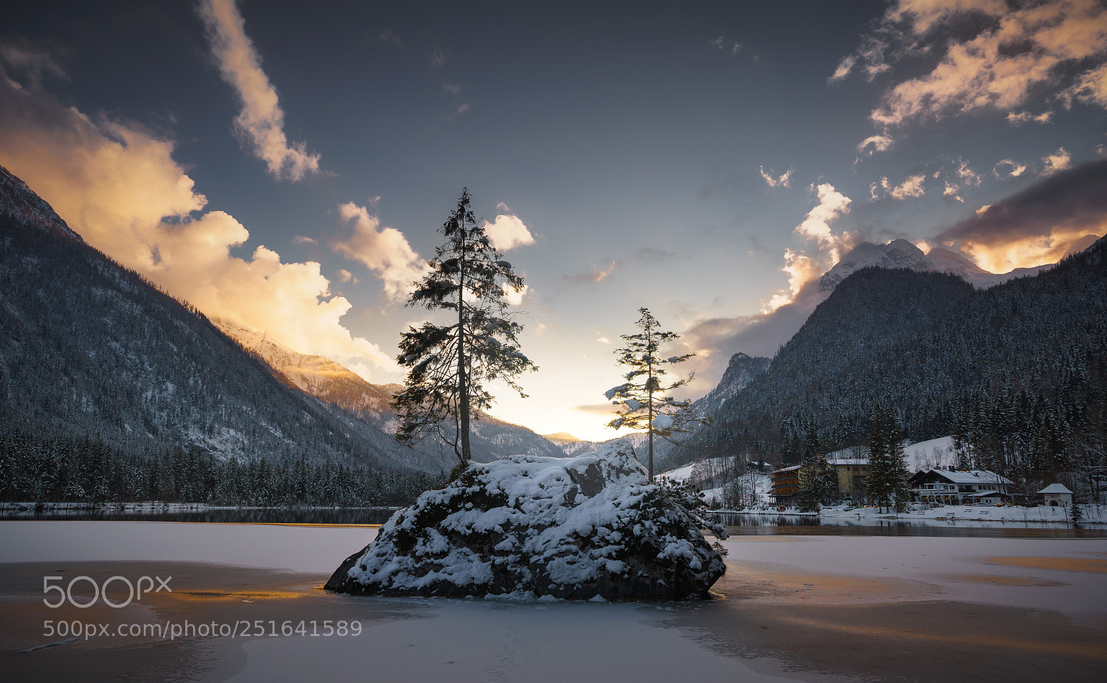 Sony a7 sample photo. Sunset at hintersee photography