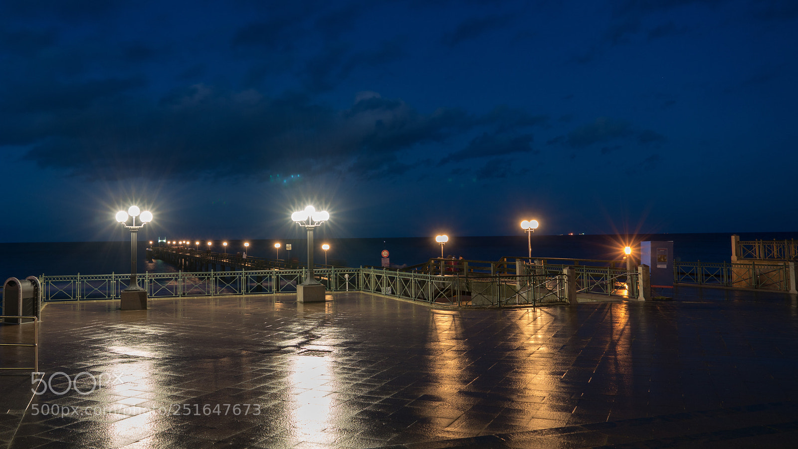 Sony a7R III sample photo. Pier at night photography