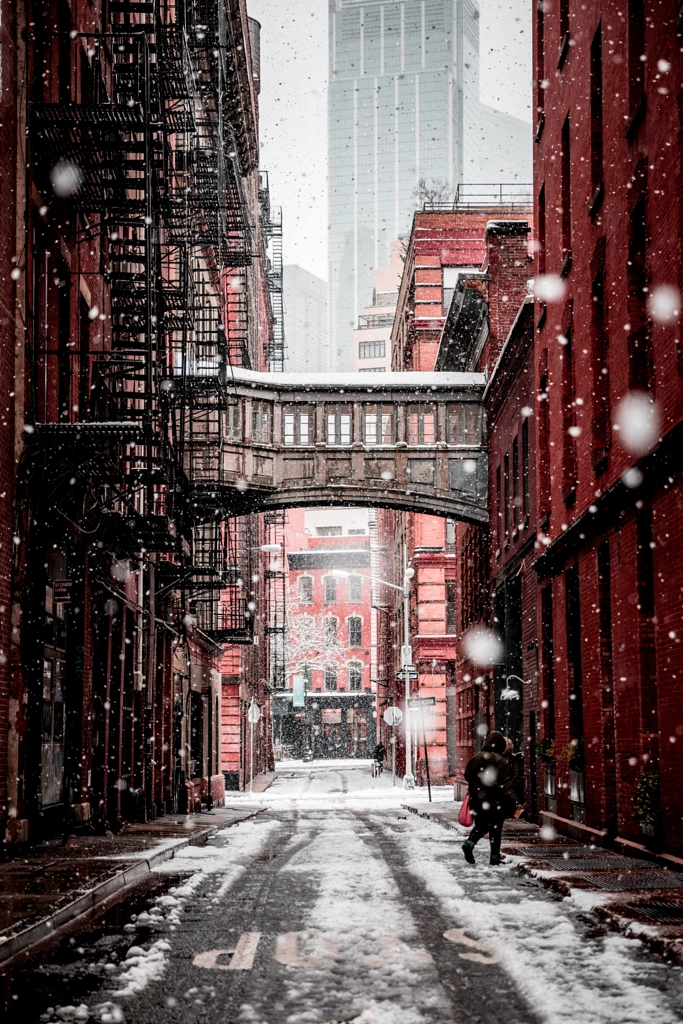 Snow over skybridge by Andre Benz on 500px.com