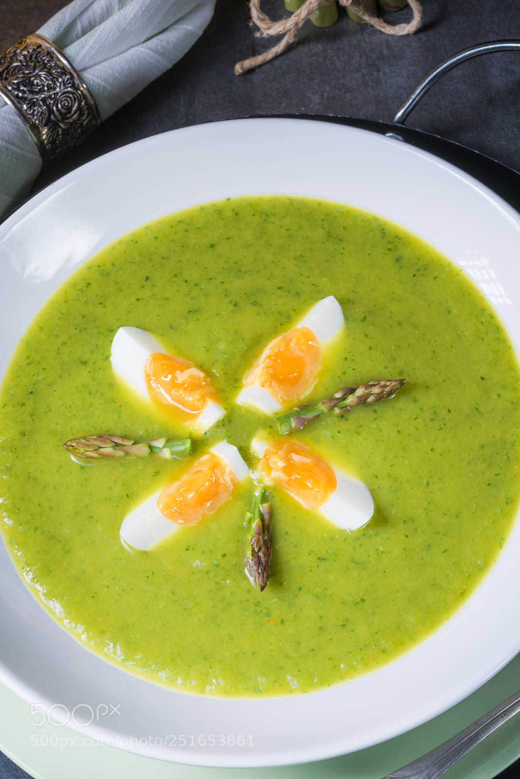 Nikon D810 sample photo. Green wild garlic soup photography