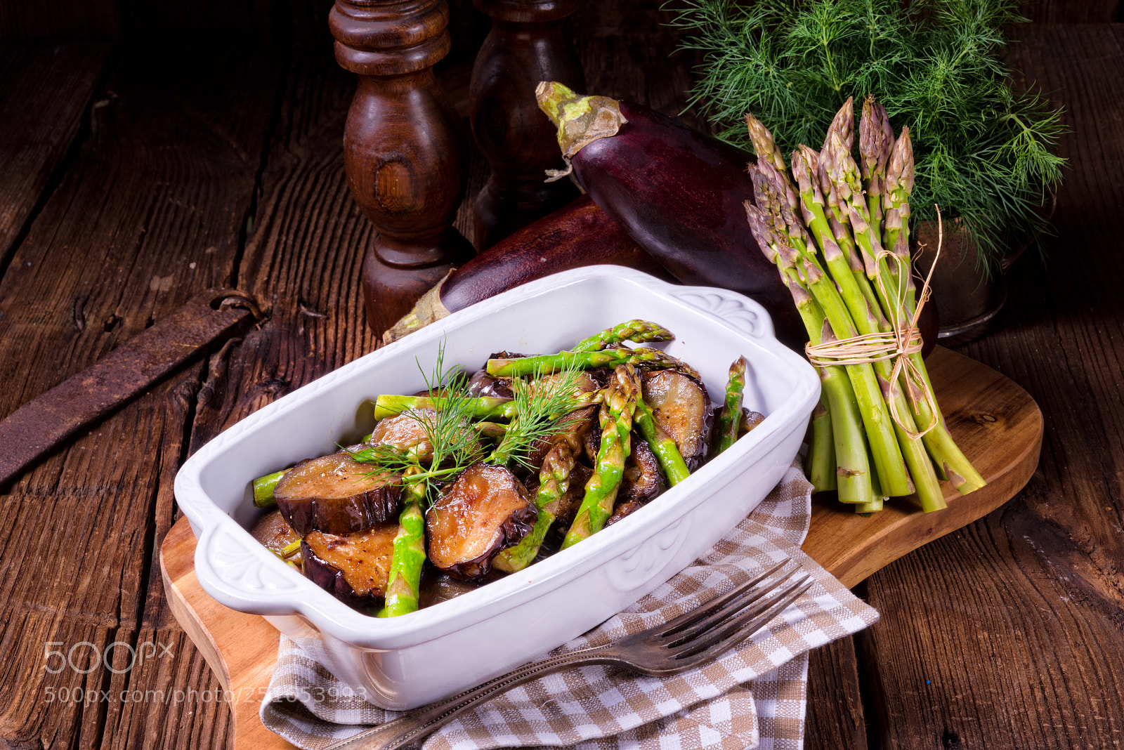 Nikon D810 sample photo. Eggplant casserole with green photography