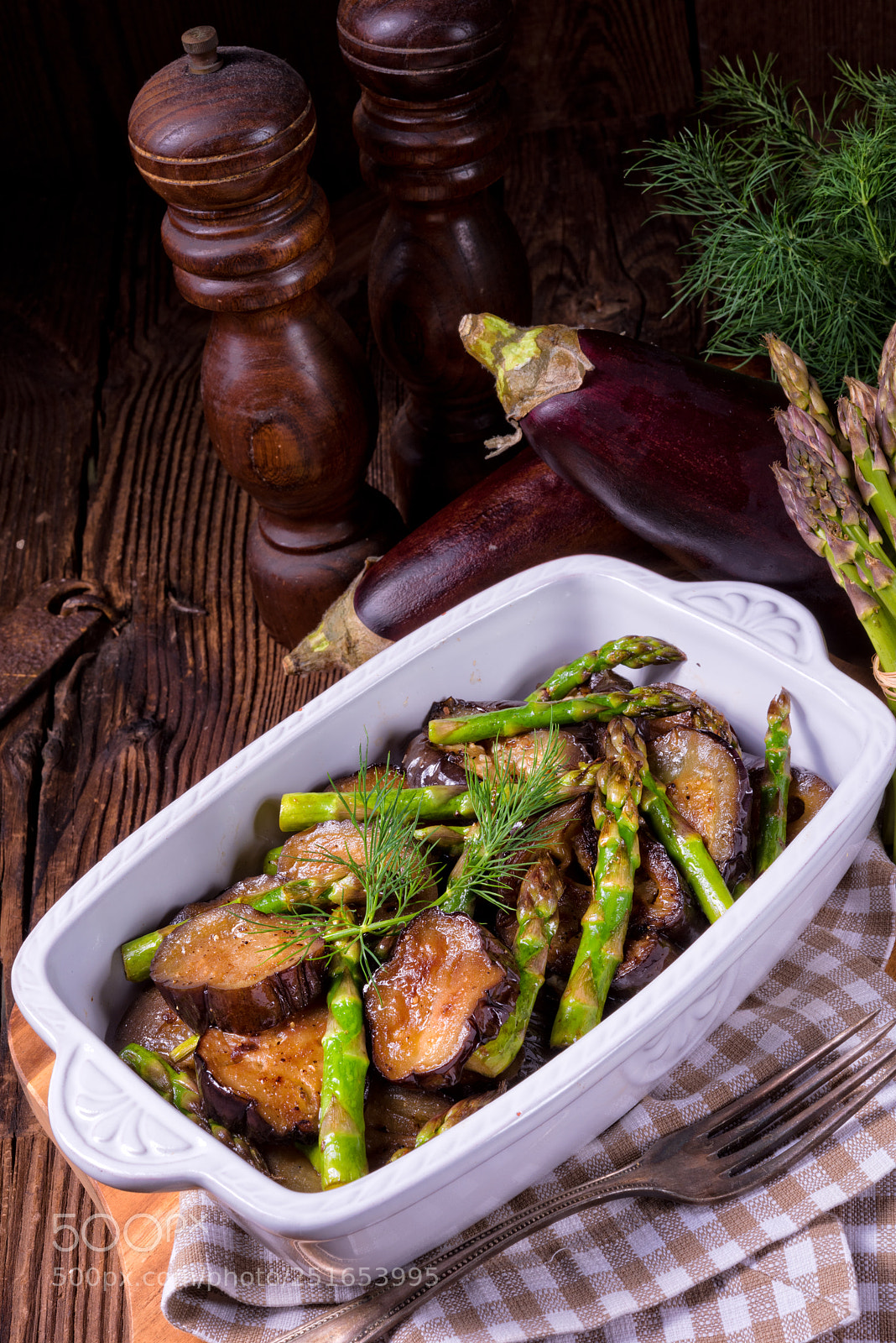 Nikon D810 sample photo. Eggplant casserole with green photography