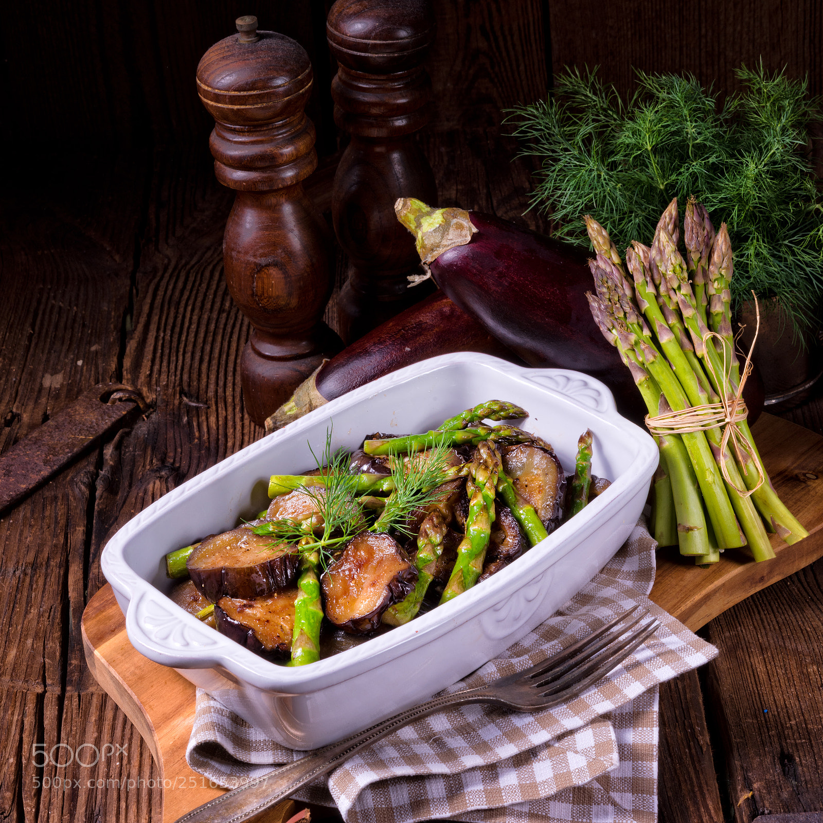 Nikon D810 sample photo. Eggplant casserole with green photography
