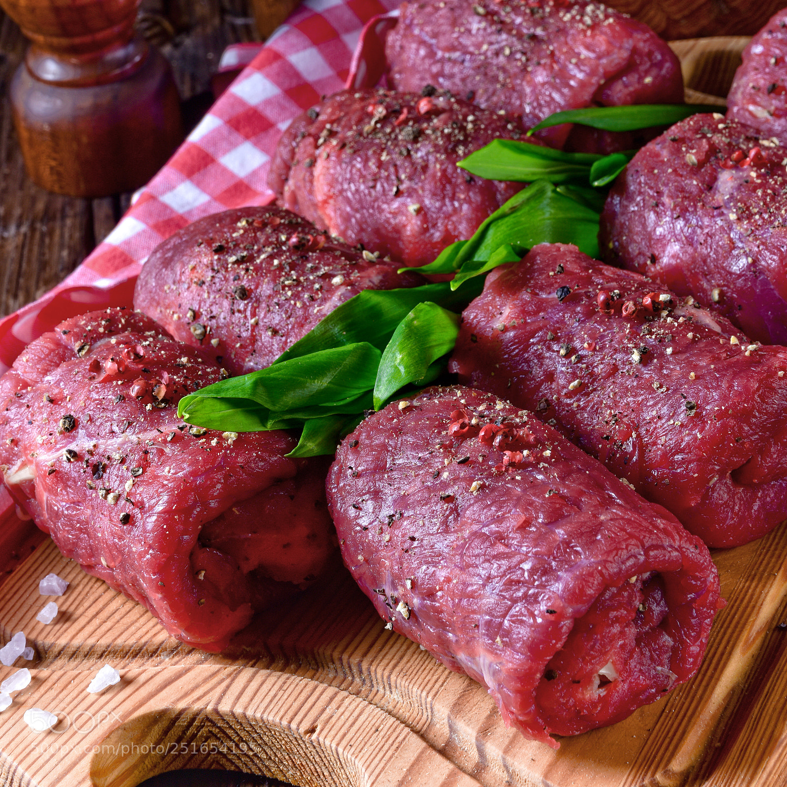 Nikon D810 sample photo. Fresh raw beef roulades photography